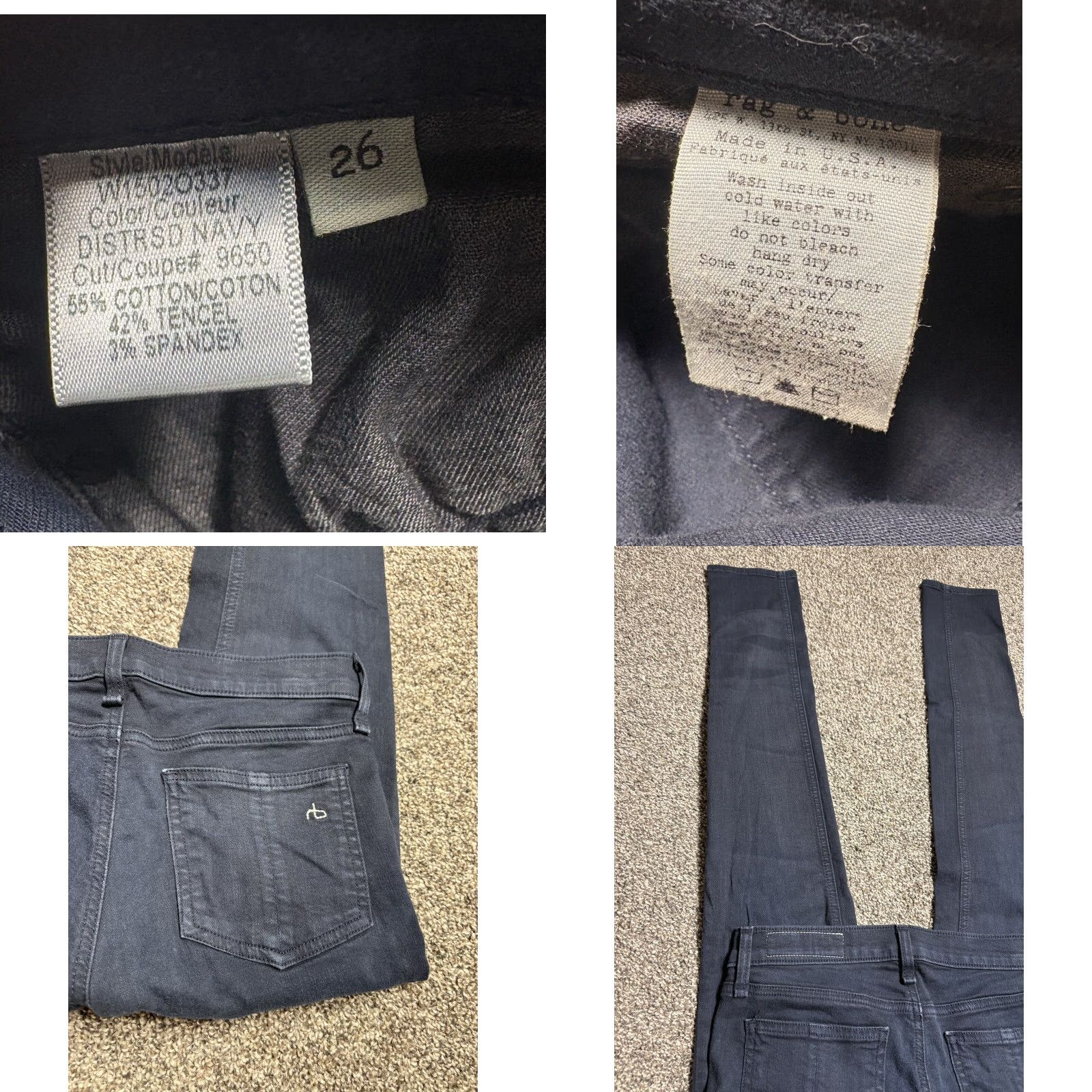 Rag & Bone **Rag & Bone Jeans Women's 26 Black Cotton Mid-Rise Skinny Leg** User: **Rag & Bone Jeans Women's 26 Black Cotton Mid-Rise Skinny Leg** Size 26" / US 2 / IT 38 - 8 Thumbnail