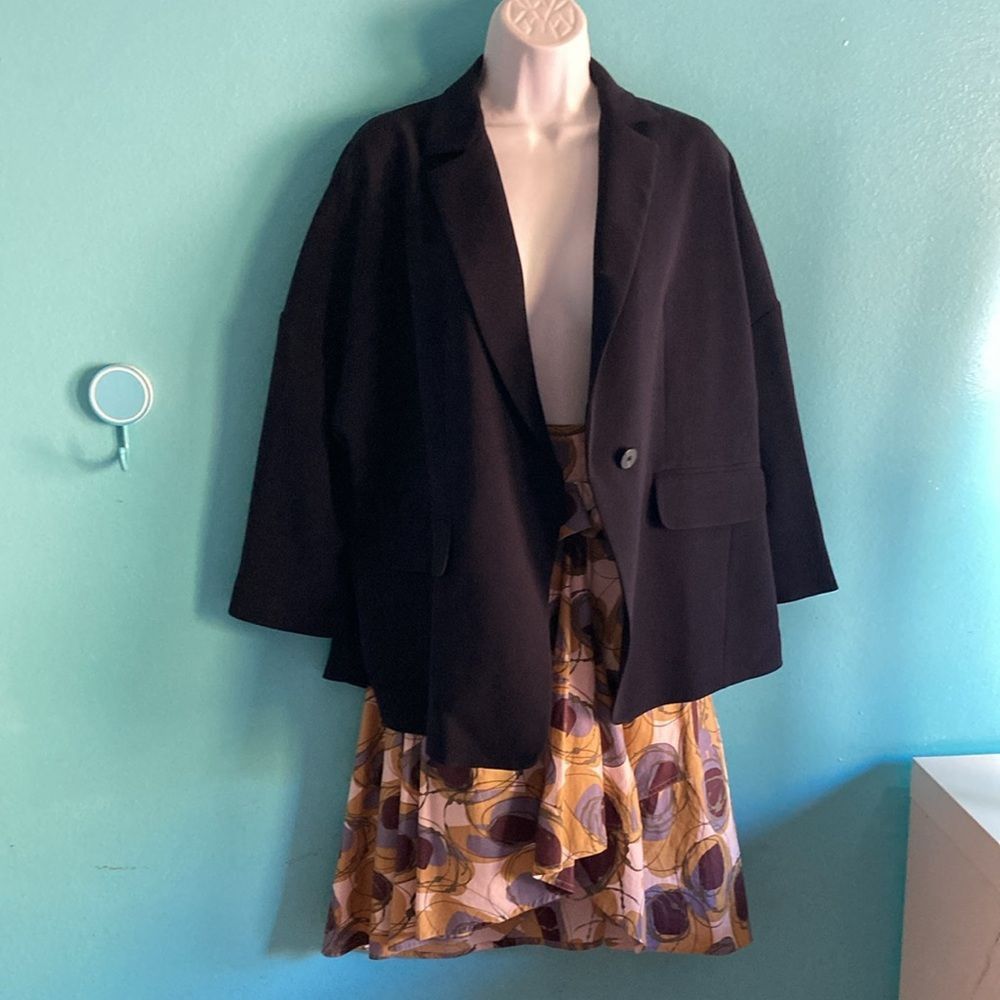 Alberto Alberto Biani Dark Navy Oversized Blazer Size 40 Fits up to Size L / US 10 / IT 46 - 11 Thumbnail