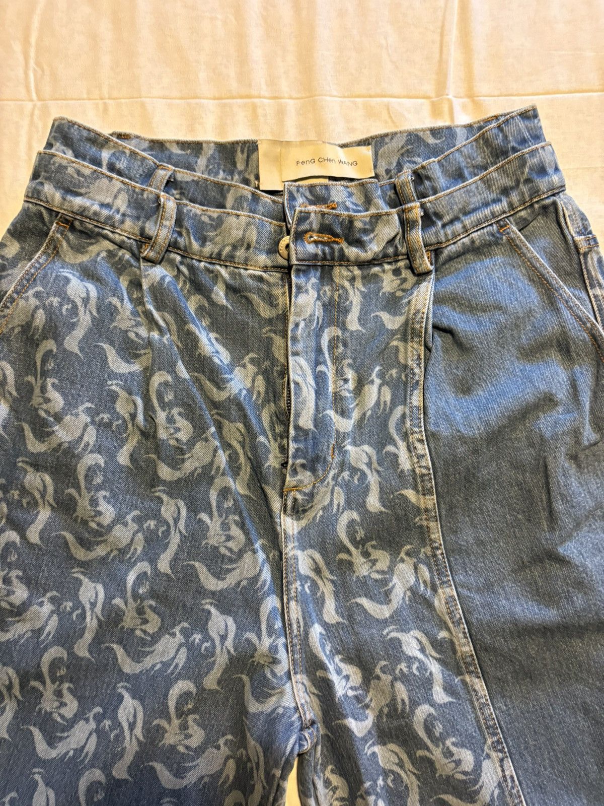 Feng Chen Wang Feng Chen Wang wide leg double waist denim pants. Size US 31 - 5 Thumbnail