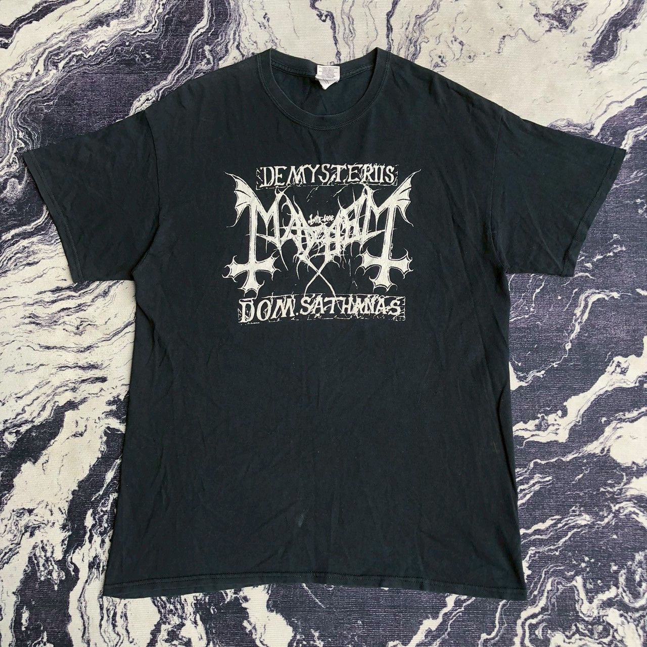 Band Tees MAYHEM Dom Sathanas Vintage 00s Black Metal Tee Size US L / EU 52-54 / 3 - 1 Thumbnail