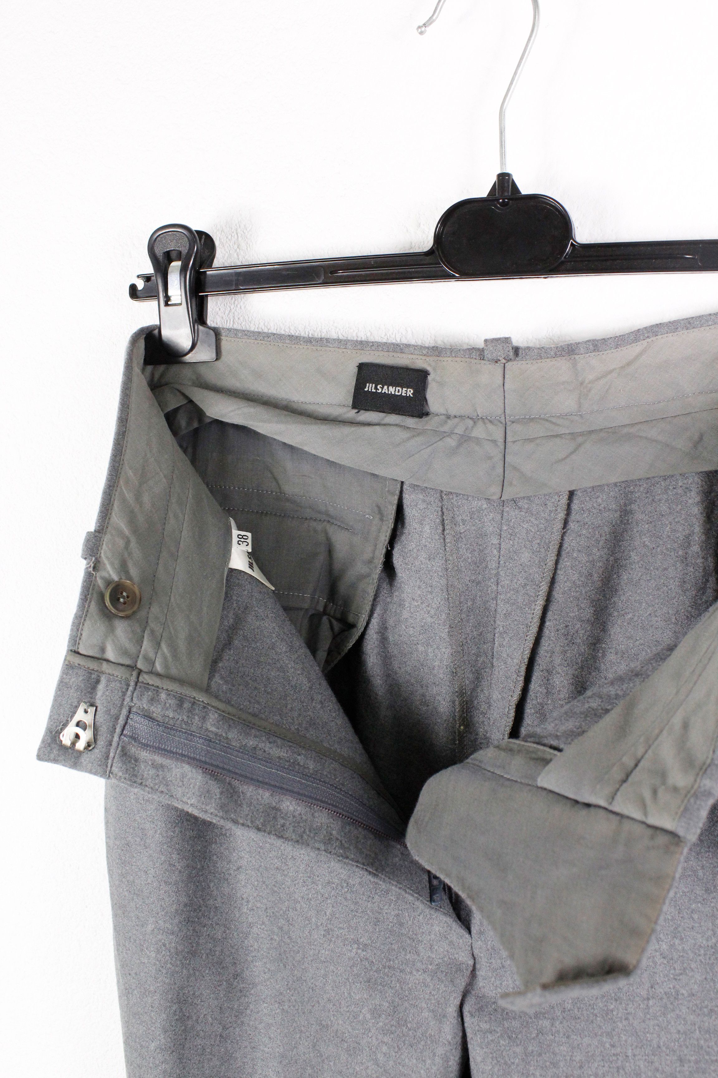 Jil Sander Jil Sander by Raf Simons Grey Flannel Wool Trousers Pants Size 26" / US 2 / IT 38 - 7 Thumbnail