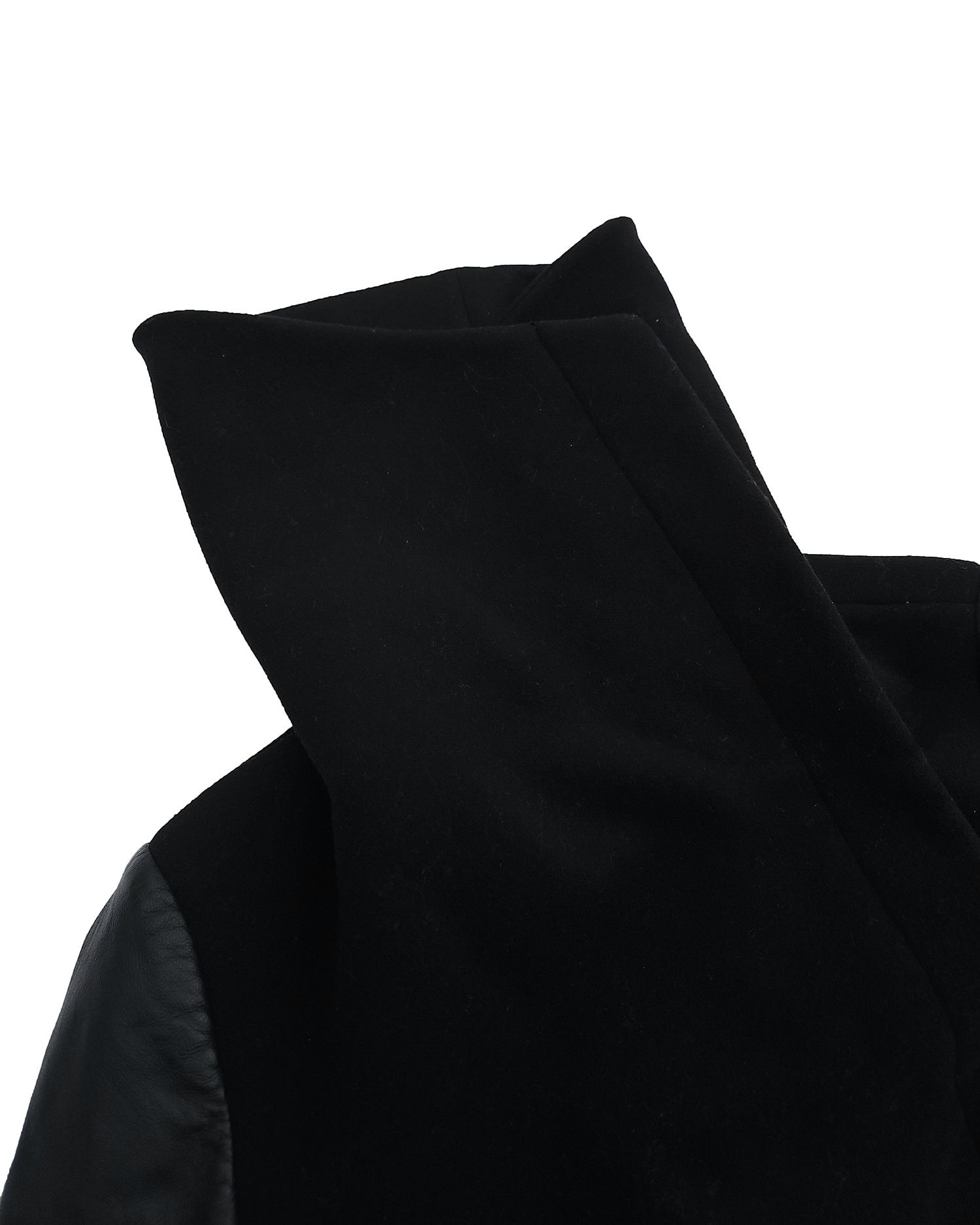 Helmut Lang Helmut Lang Leather Sleeve Wool Coat Size S / US 4 / IT 40 - 3 Thumbnail