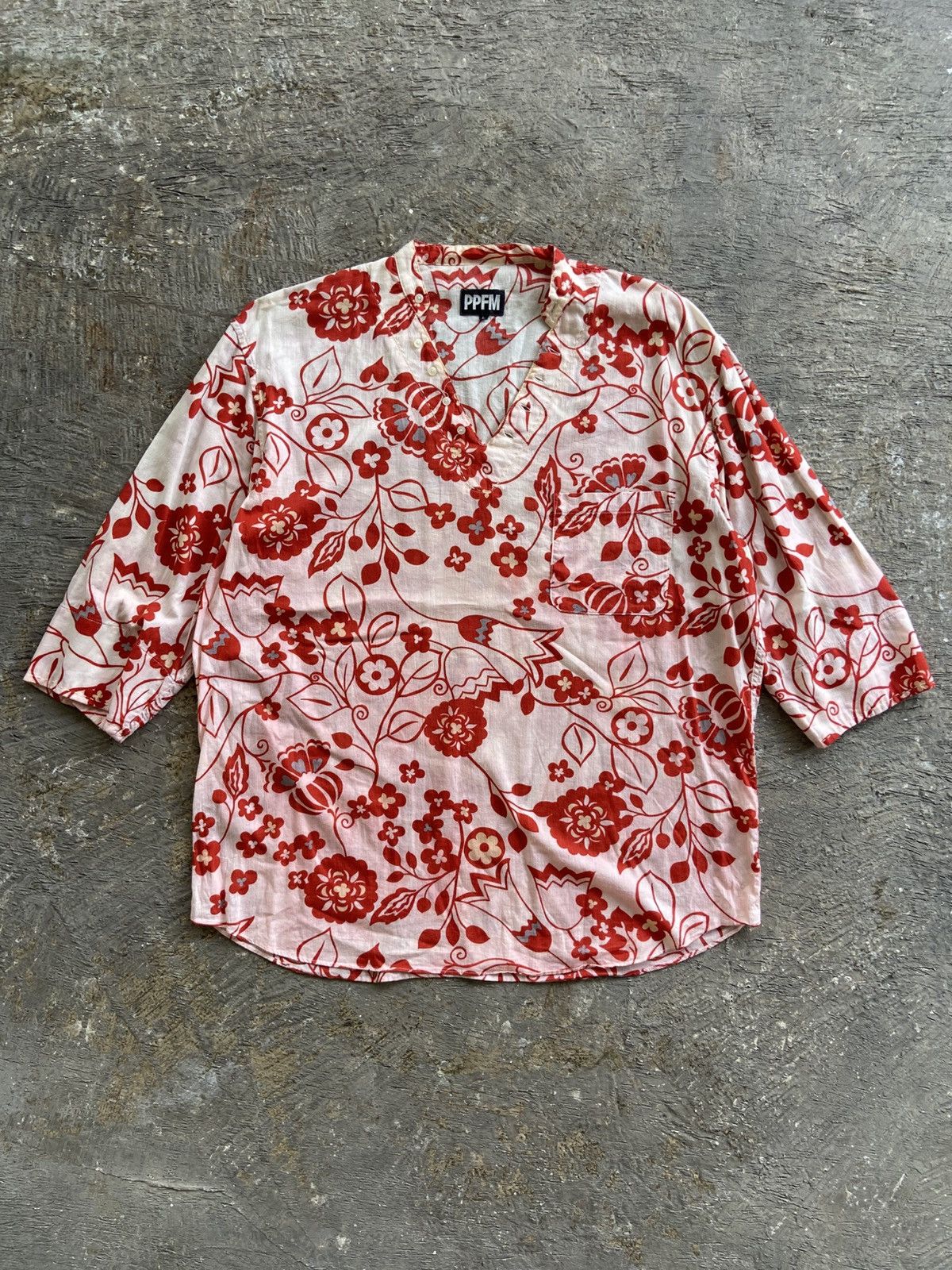 PPFM 2000s PPFM - Hawaii Style Floral Patter Half Button Shirt Size US L / EU 52-54 / 3 - 1 Thumbnail