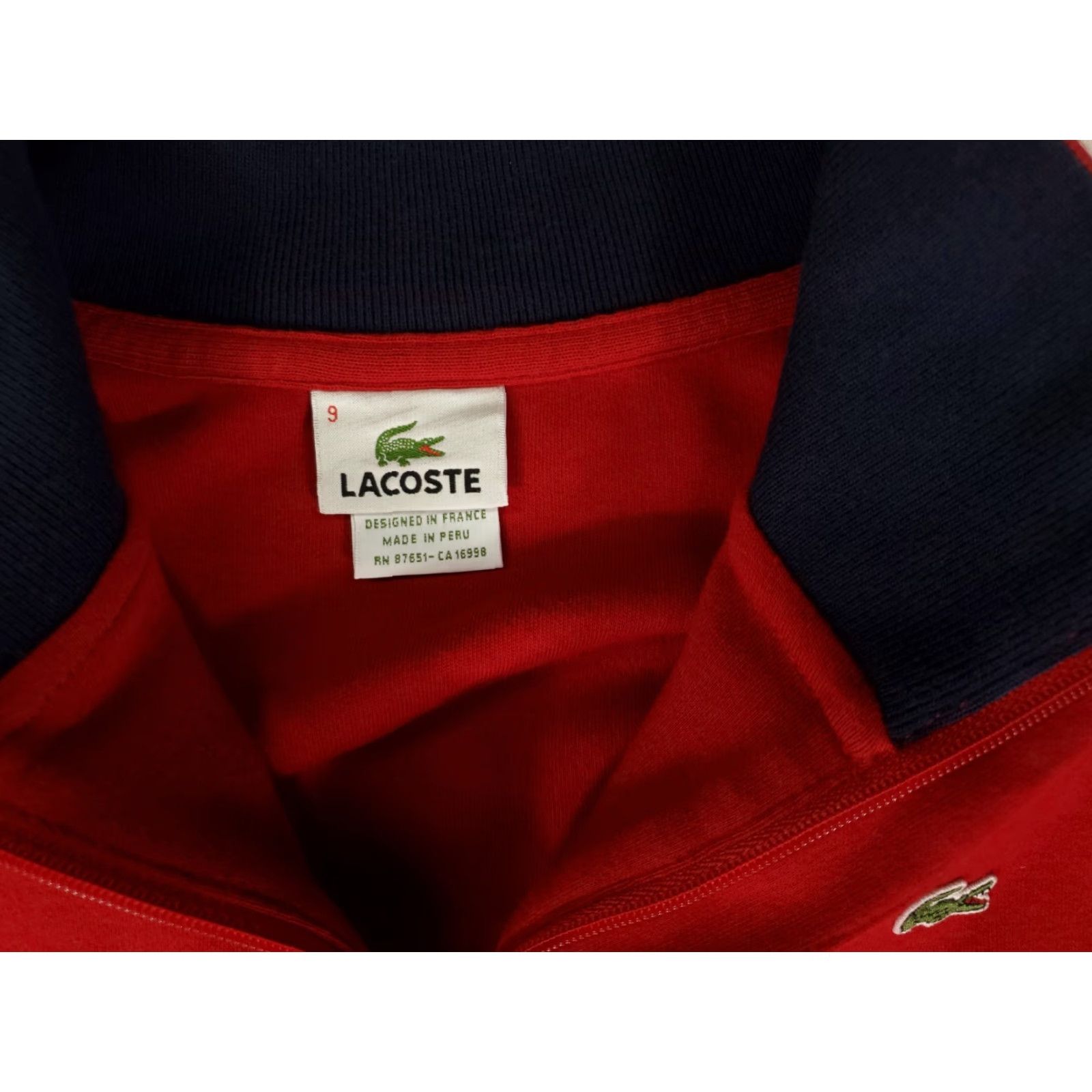 Lacoste Lacoste 1/4 Zip Red Long Sleeve High Banded Collar Pullover Shirt Mens 2XL Size US XXL / EU 58 / 5 - 2 Thumbnail