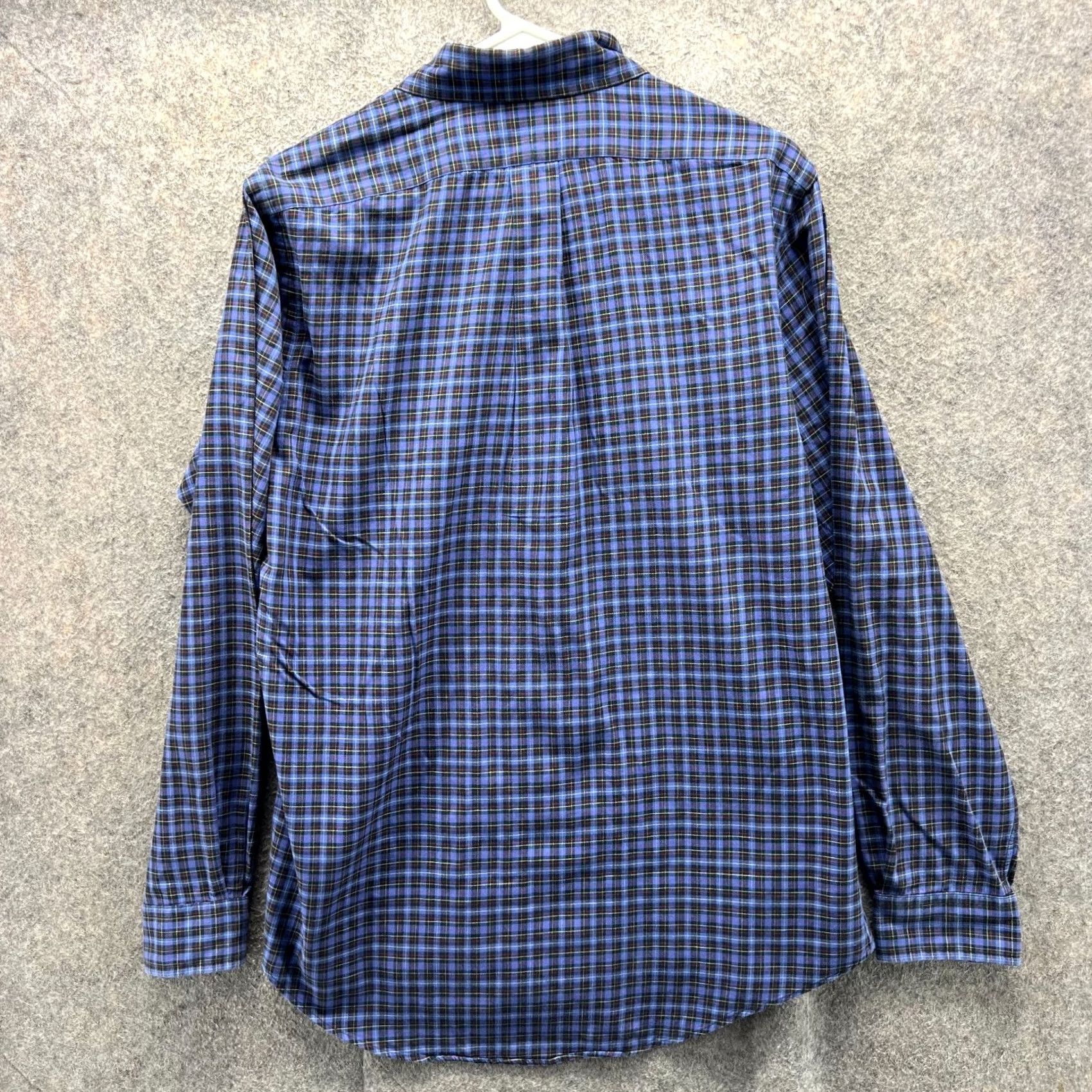 Polo Ralph Lauren VINTAGE Polo Ralph Lauren Shirt Men Medium Blue Oxford Button-Down Plaid Dress Size M Size 40R - 2 Thumbnail