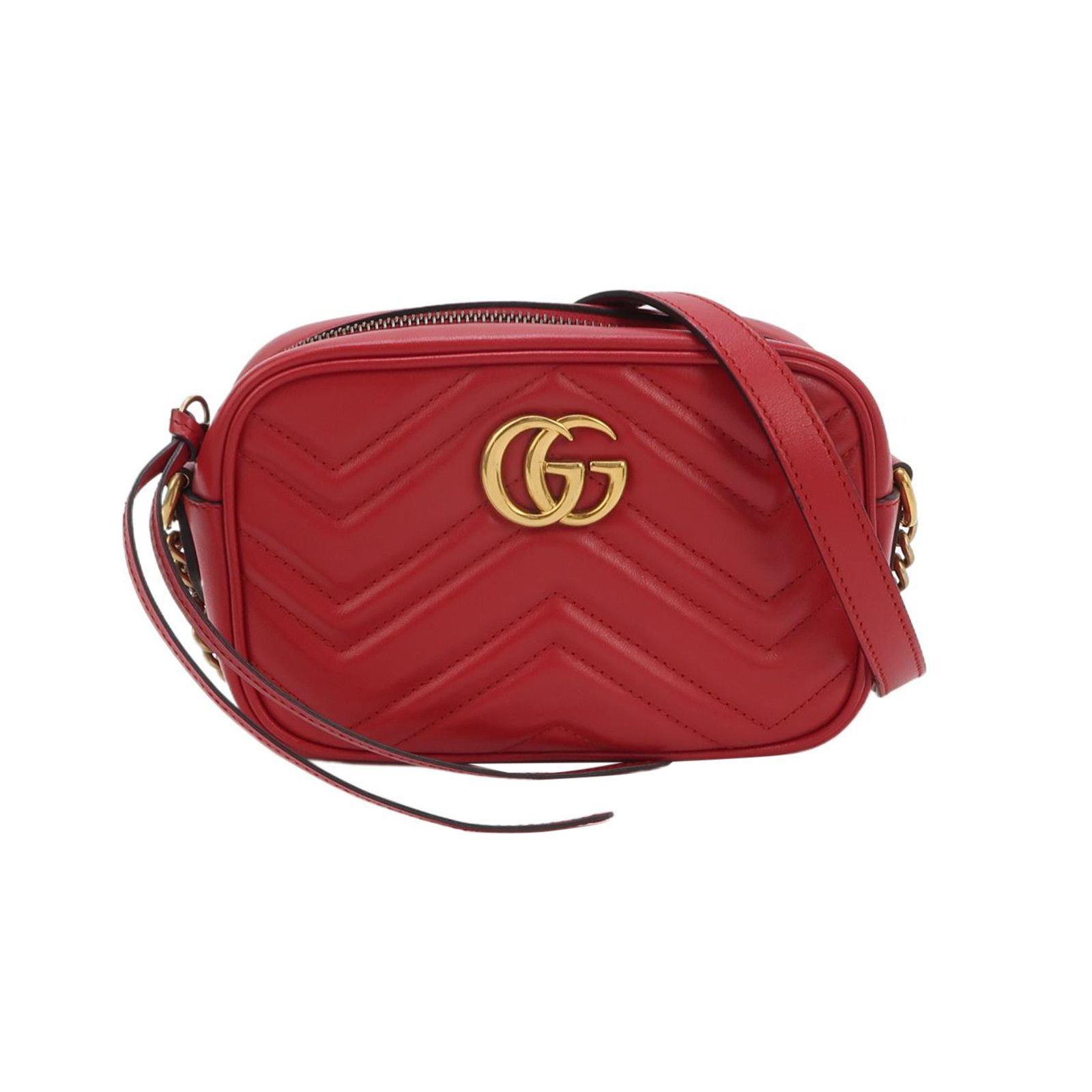 Gucci Gucci GG Marmont Red Leather Camera Bag ONE SIZE Size ONE SIZE - 1 Thumbnail
