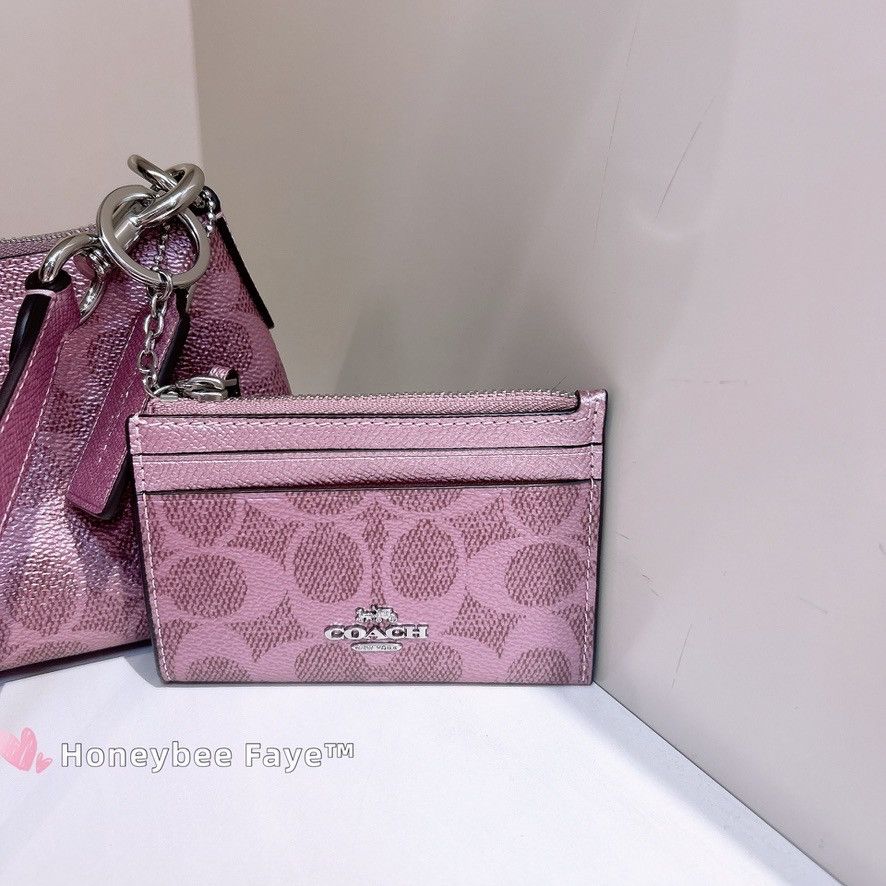 Coach Mini Skinny Id Case In Signature Canvas CCS50 Size ONE SIZE - 4 Thumbnail