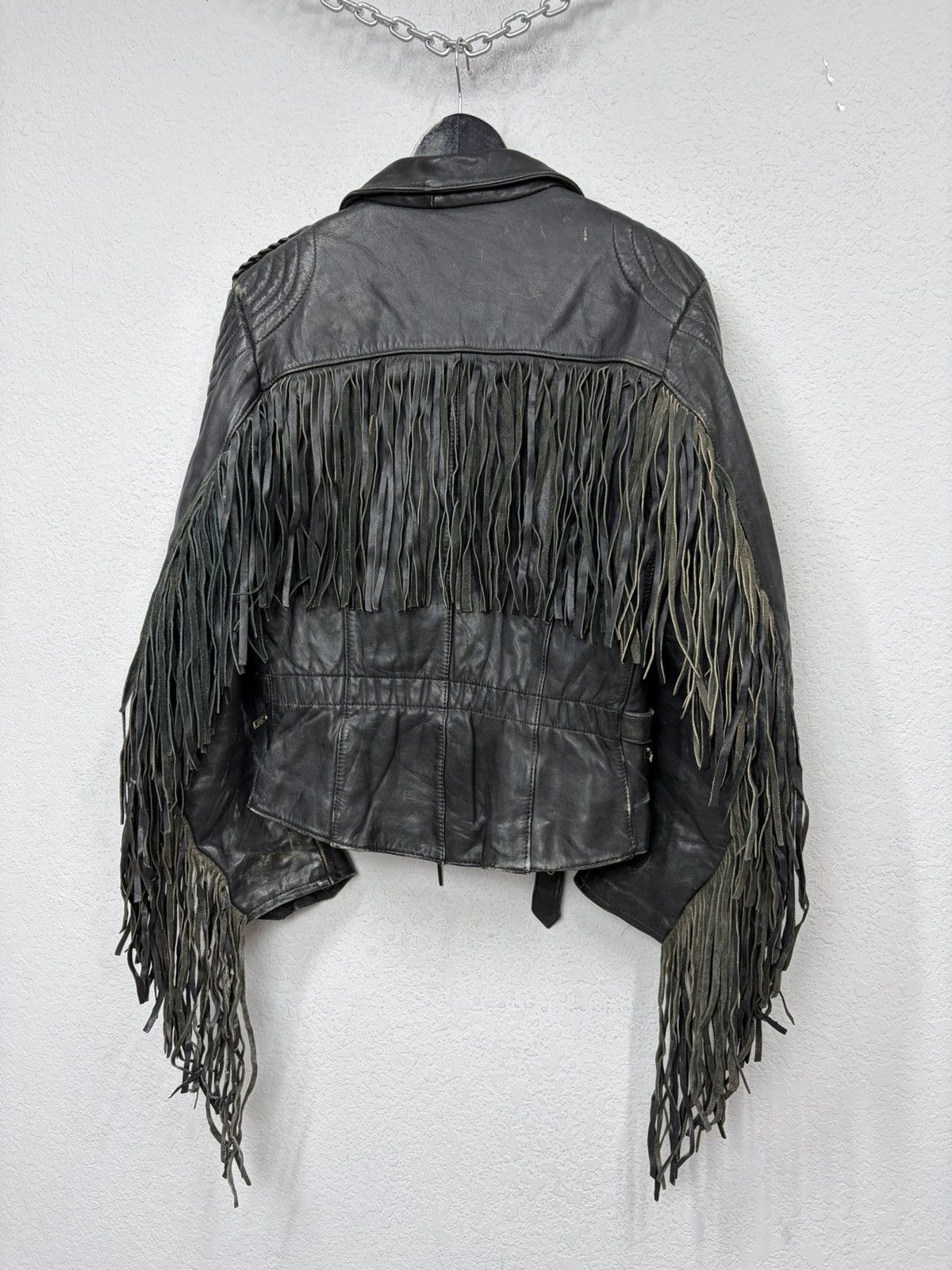 Hedi Slimane VTG Distressed Black Leather Biker Jacket Rick Owens Vibe Size US S / EU 44-46 / 1 - 18 Thumbnail