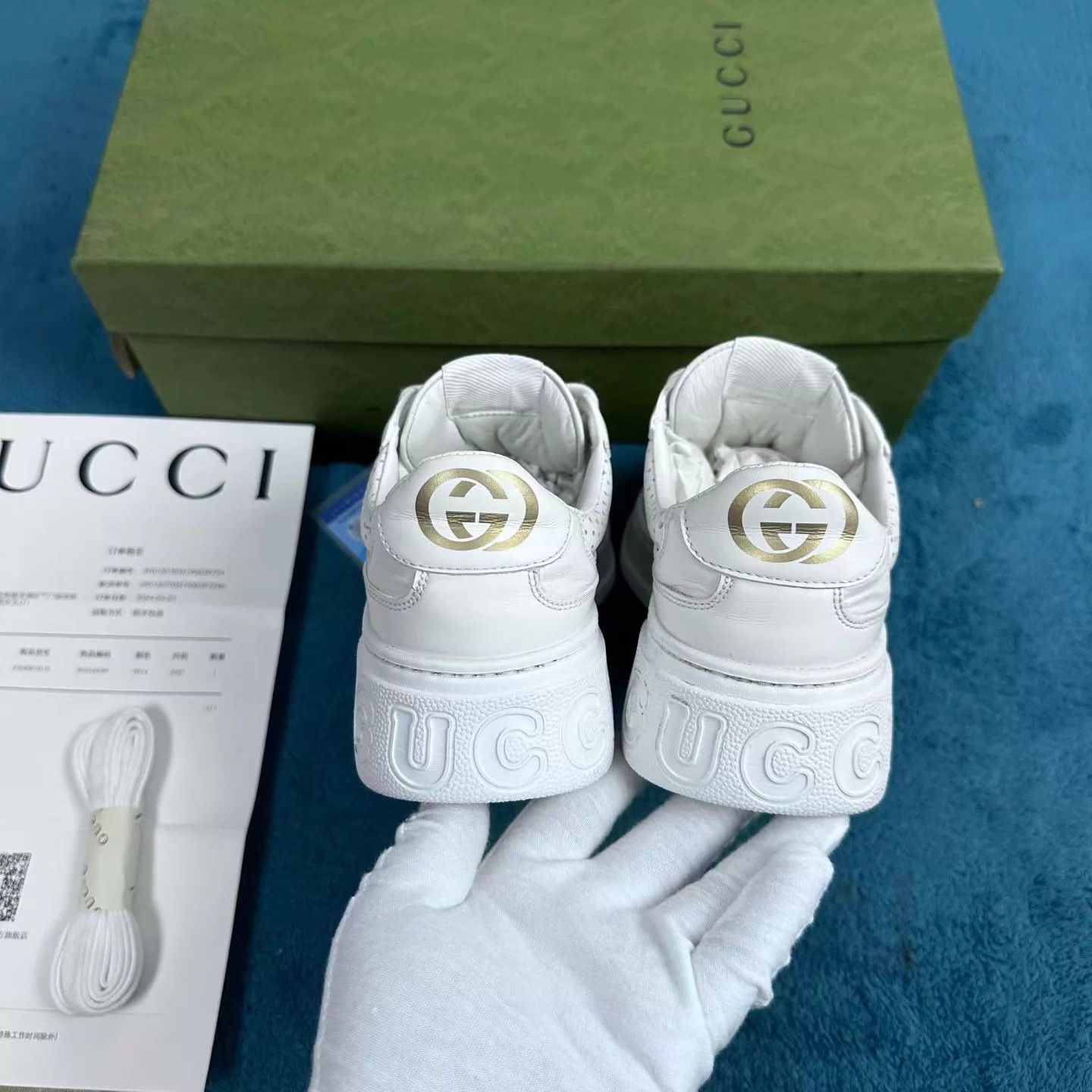 Gucci Gucci Chunky B GG Low-Top Sneaker White Size US 4.5 / IT 34.5 - 4 Thumbnail