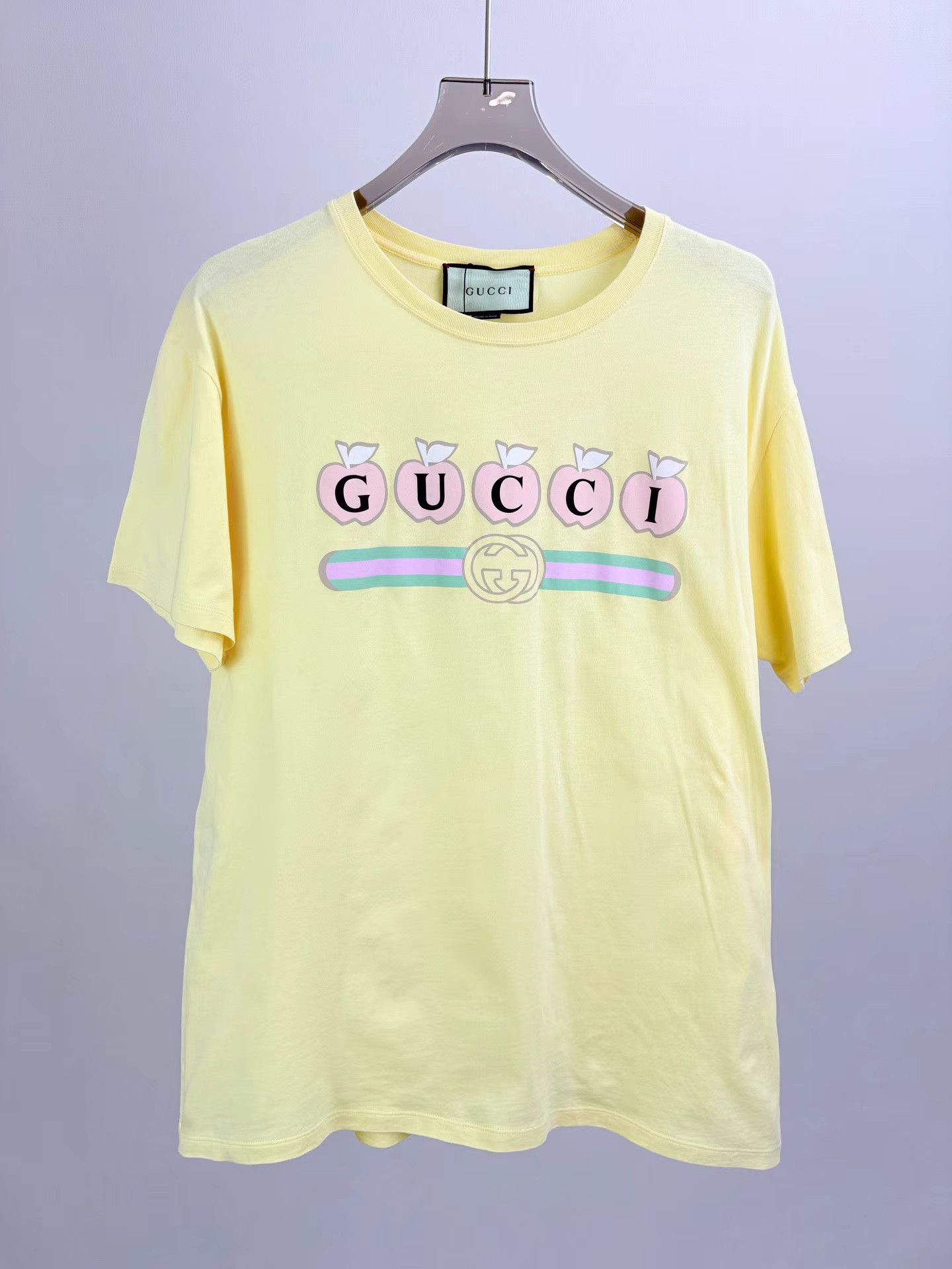 Gucci GUCCI Yellow Apple Print Short Sleeve Size US M / EU 48-50 / 2 - 1 Thumbnail