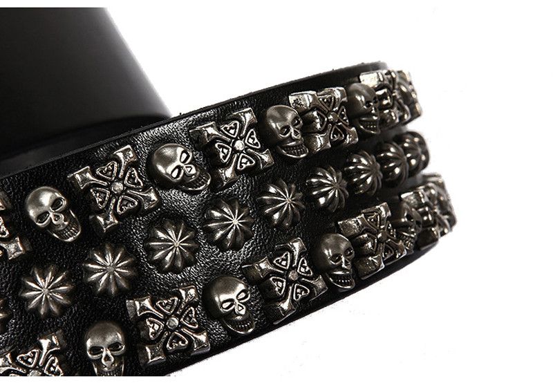 Japanese Brand Decorative skull rivet belt Size ONE SIZE - 4 Thumbnail