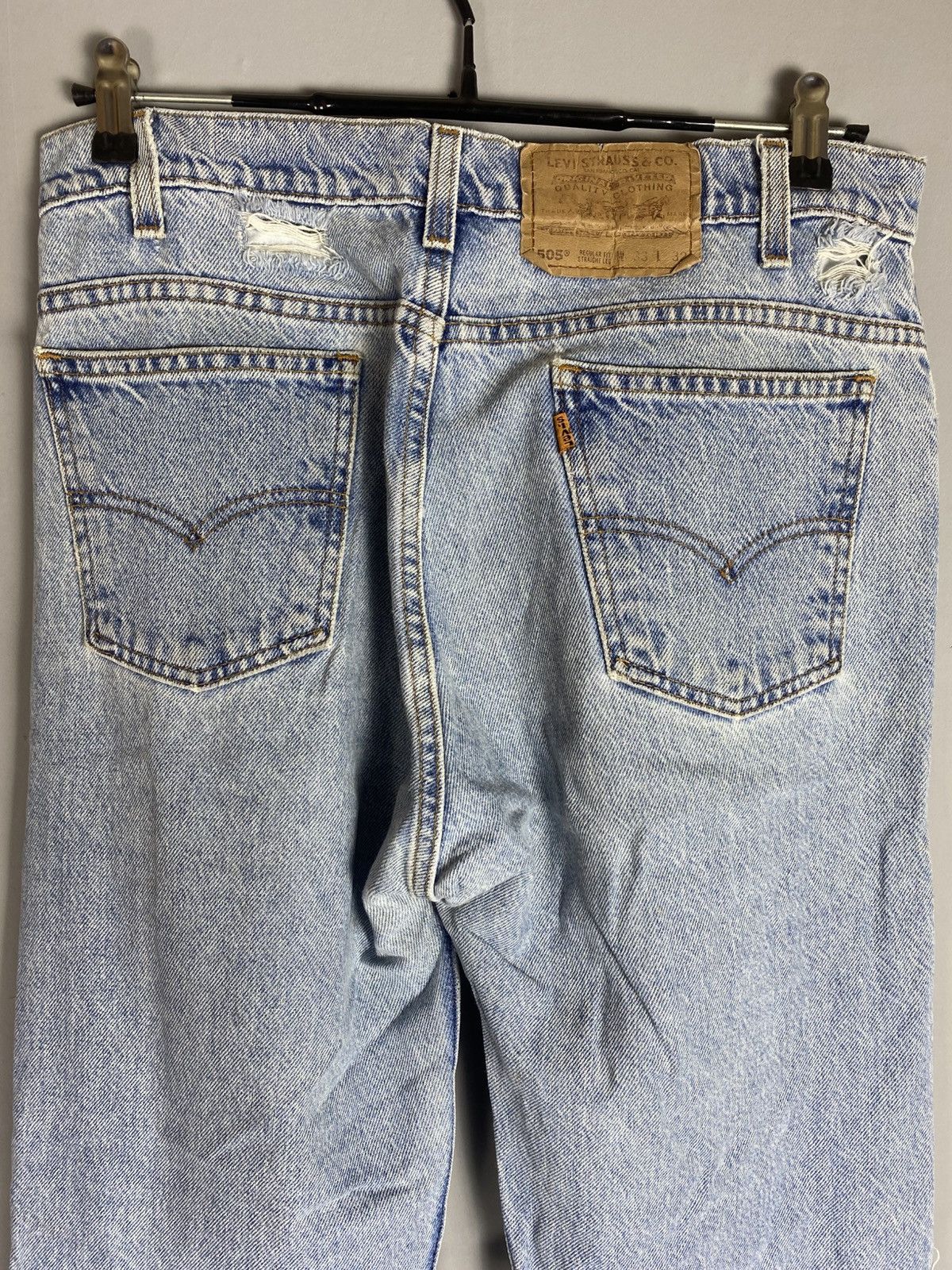 Levi's × Levi's Vintage Clothing × Vintage Vintage 90s Levi’s 505 jeans denim orange tab Size US 33 - 5 Thumbnail
