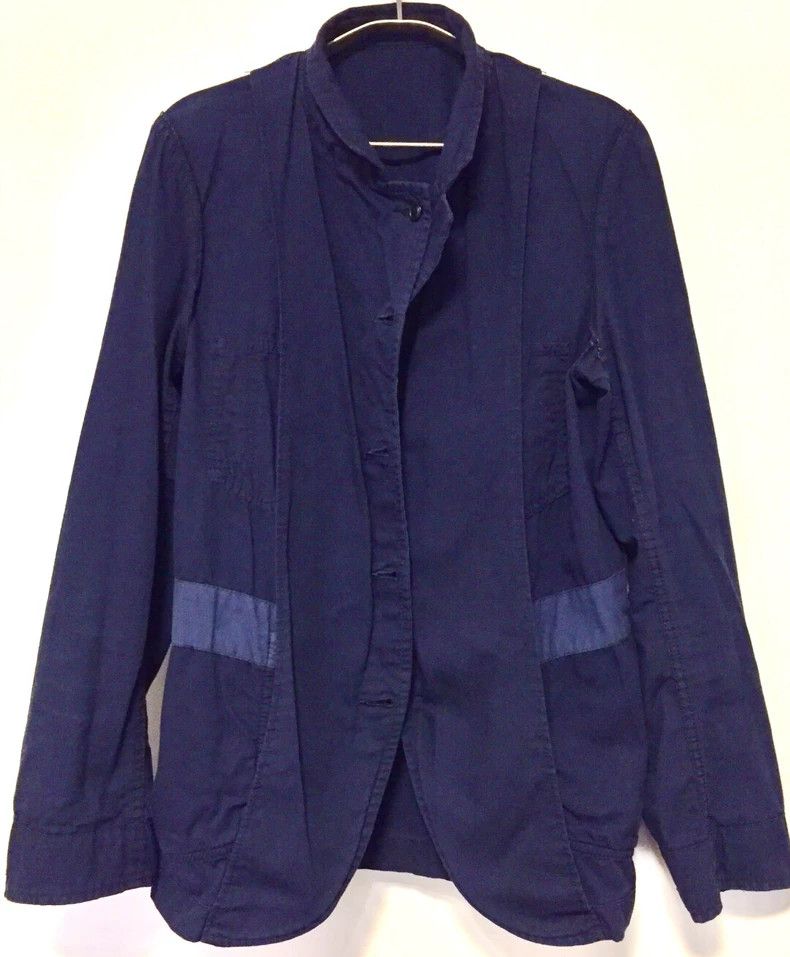 Comme Des Garcons Blue Dye Overalls Navy with Black Pocket