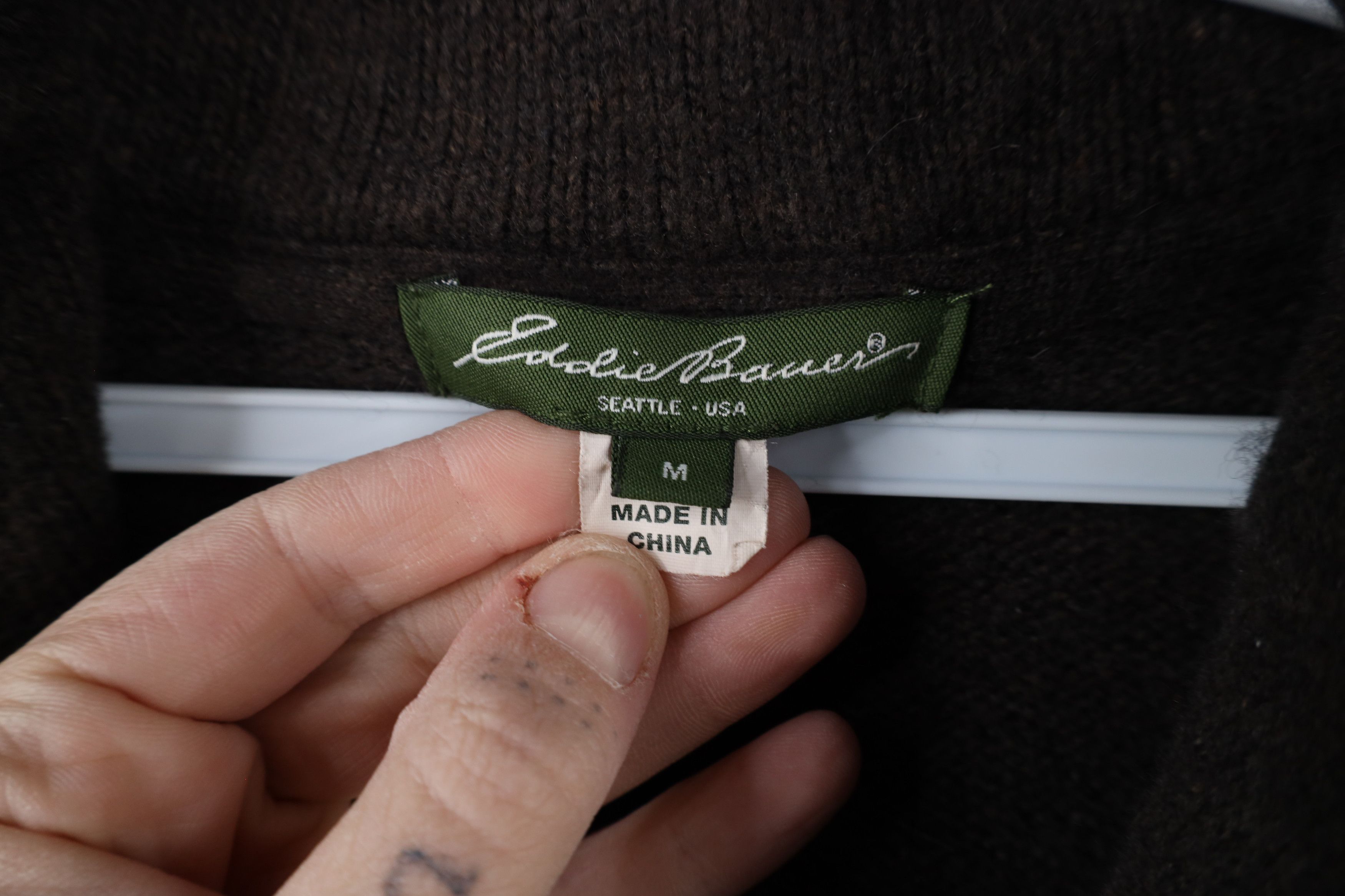 Eddie Bauer × Vintage Vintage Eddie Bauer Ribbed Knit Shawl Cardigan Sweater Brown Size M / US 6-8 / IT 42-44 - 8 Thumbnail