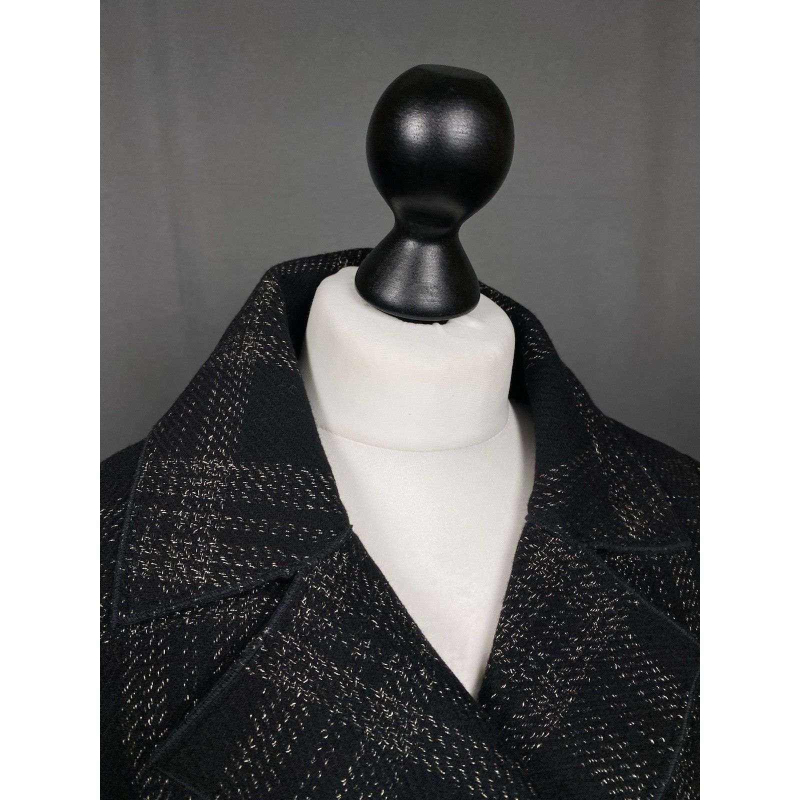 Dolce & Gabbana Dolce&Gabbana Women's Black Checked Wool Double Breasted Coa Size S / US 4 / IT 40 - 6 Thumbnail