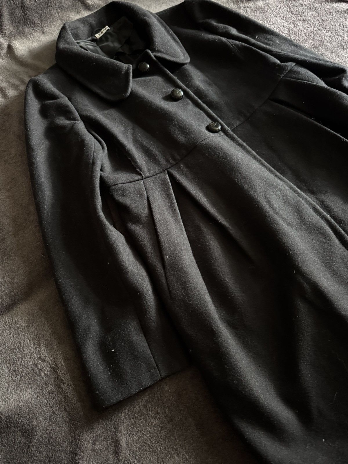 Miu Miu Miu Miu luxury wool coat black Size L / US 10 / IT 46 - 3 Thumbnail