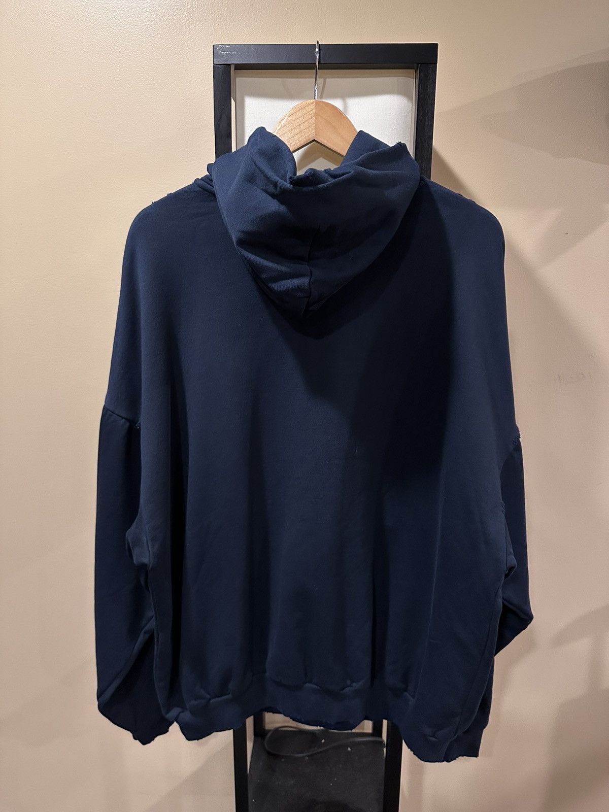 Balenciaga Balenciaga “Be Nice” France Dark Navy 2023 Distressed Hoodie Size US XL / EU 56 / 4 - 17 Thumbnail