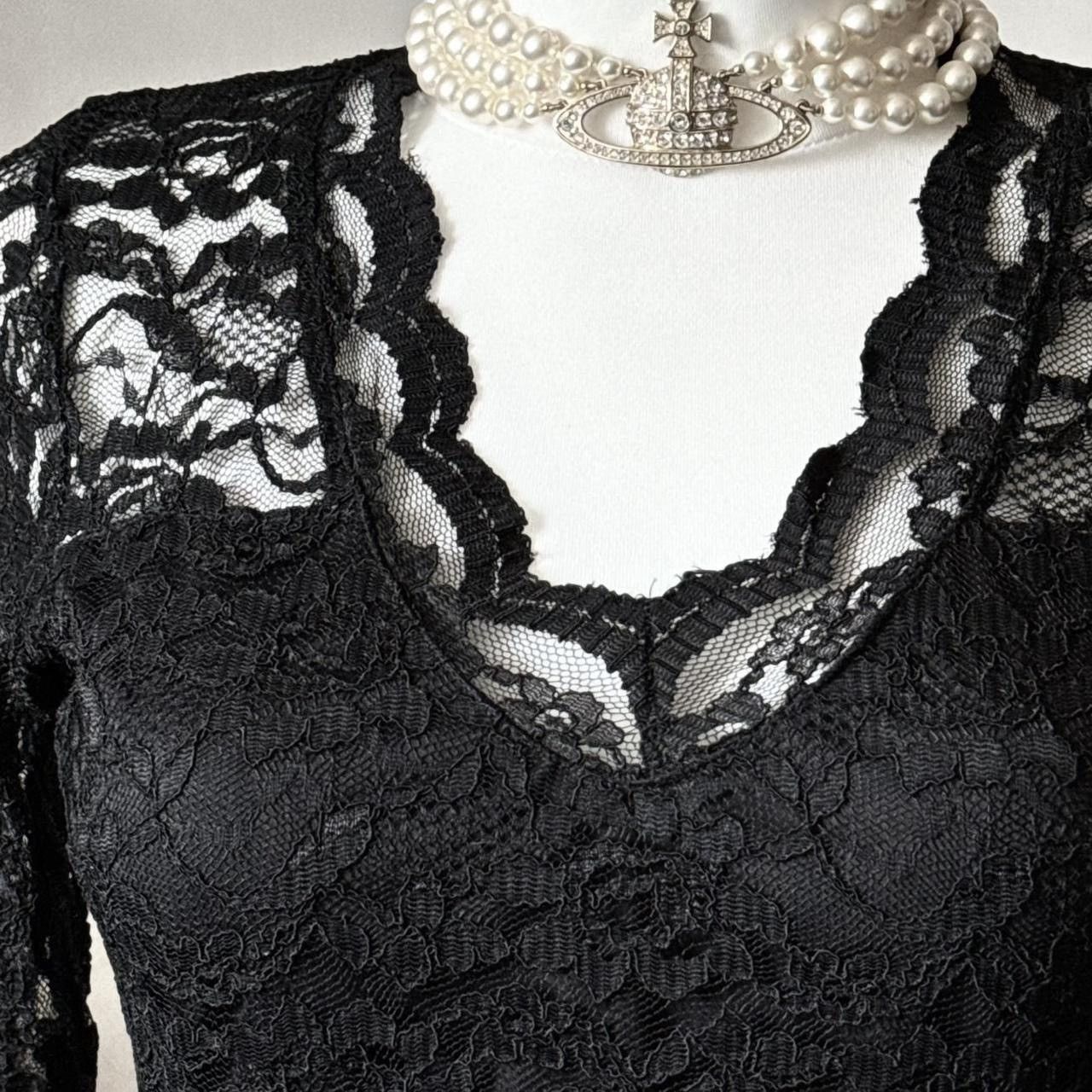 Vintage So unique lace gothic avant - garde blouse Size S / US 4 / IT 40 - 6 Thumbnail