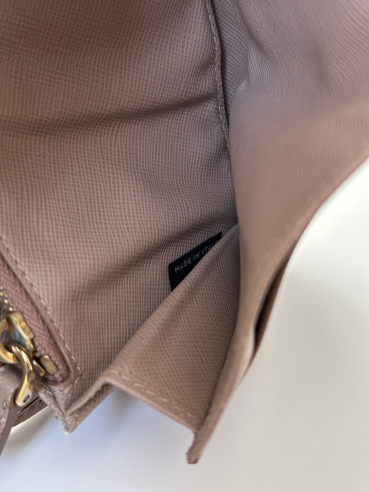 Prada Prada Saffiano Leather Triangle Logo Long Wallet Light Pink Size ONE SIZE - 13 Thumbnail