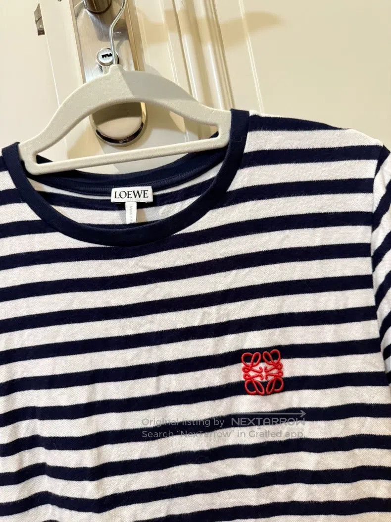 Loewe Loewe Striped Short Sleeve T-Shirt, Dark Blue and White St Size S / US 4 / IT 40 - 2 Thumbnail