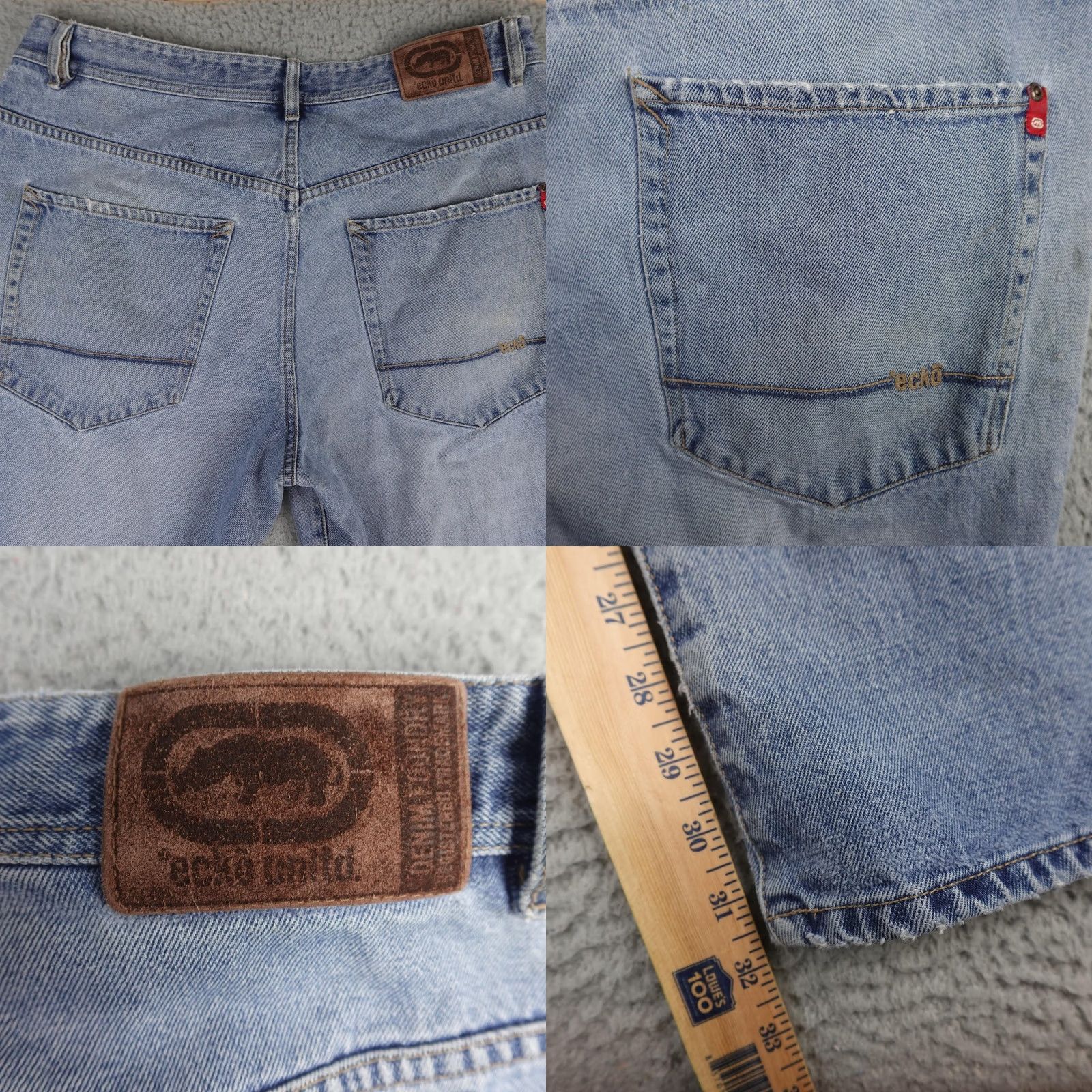 Ecko Unltd. Ecko Unltd. Jeans Mens 38 Blue Rhino-Cut Distressed Thrashed 5-Pocket Denim Y2K Vintage Hip Hop Logo 90s Jeans Mens Size US 38 / EU 54 - 9 Thumbnail