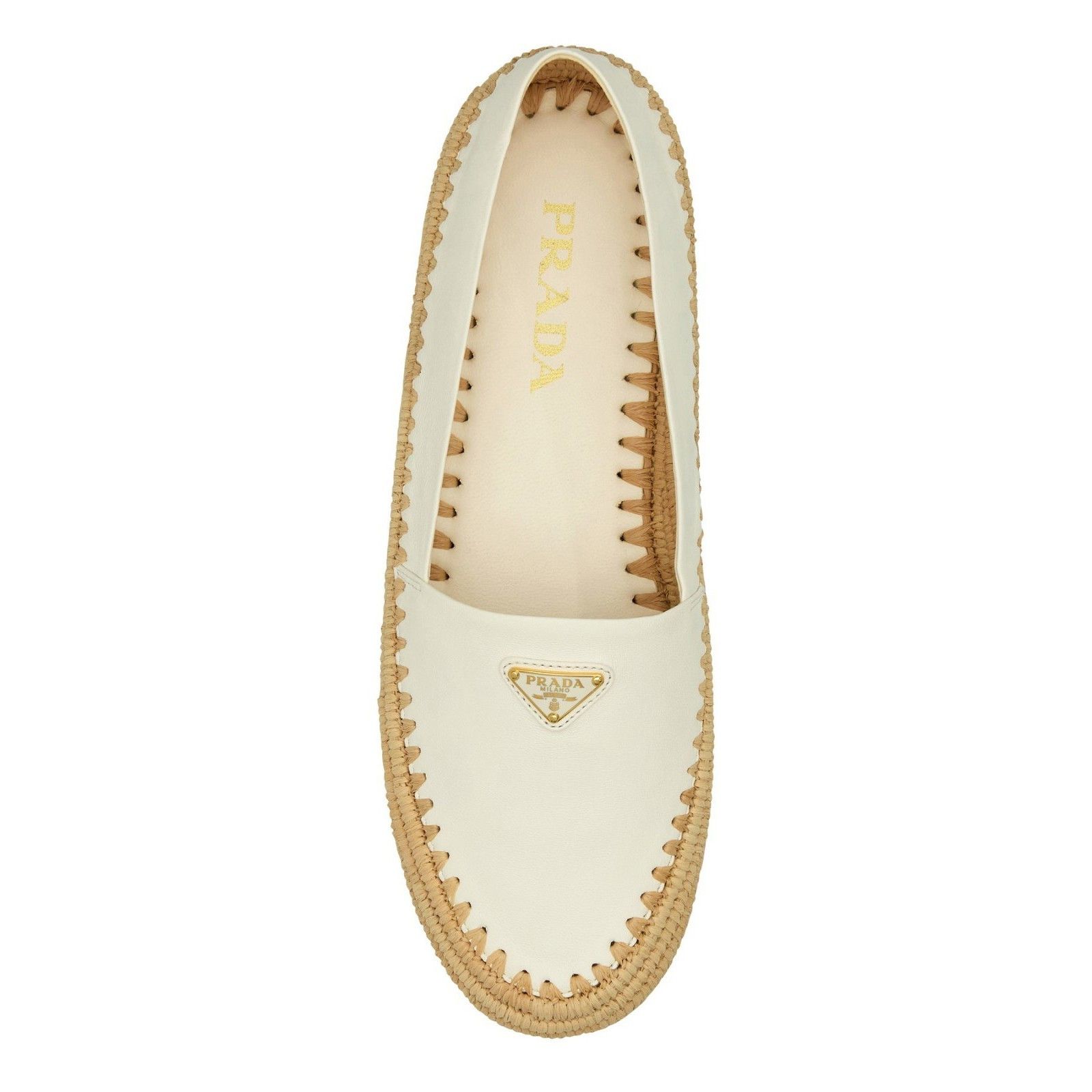 Prada PRADA Triangle White Leather Espadrilles New & Authentic (Wo Size US 11 / IT 41 - 4 Thumbnail