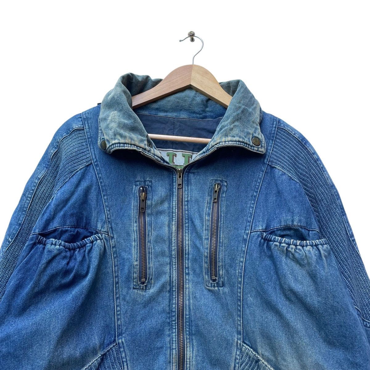 Indigo × J.FitzPatrick × Japanese Brand 💥Vintage Fittz Indigo Denim Bomber Jacket Size US M / EU 48-50 / 2 - 3 Thumbnail