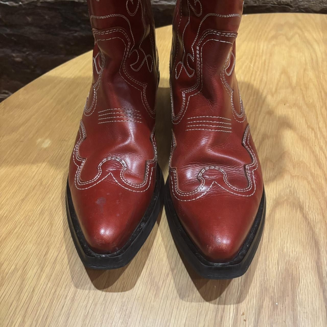 Ganni Ganni red leather western boots Size US 12 / IT 42 - 8 Thumbnail