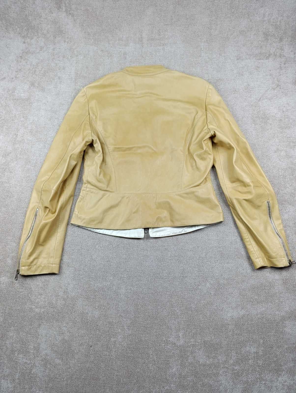 Brunello Cucinelli BRUNELLO CUCINELLI WOMENS LEATHER JACKET WHITE CREAM Size L / US 10 / IT 46 - 12 Thumbnail