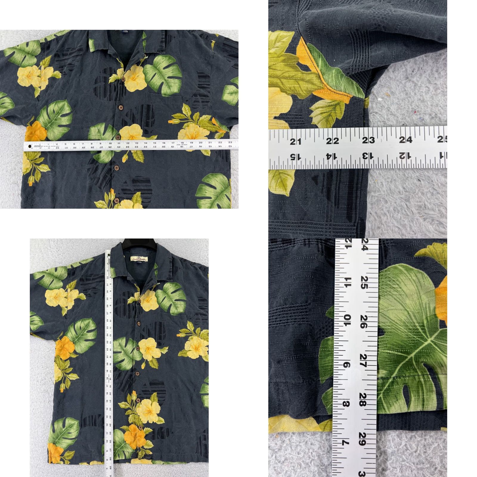 Tommy Bahama Tommy Bahama Shirt Men Large Black Green Floral Palm Hawaiian 100% Silk Beach Size US L / EU 52-54 / 3 - 8 Thumbnail