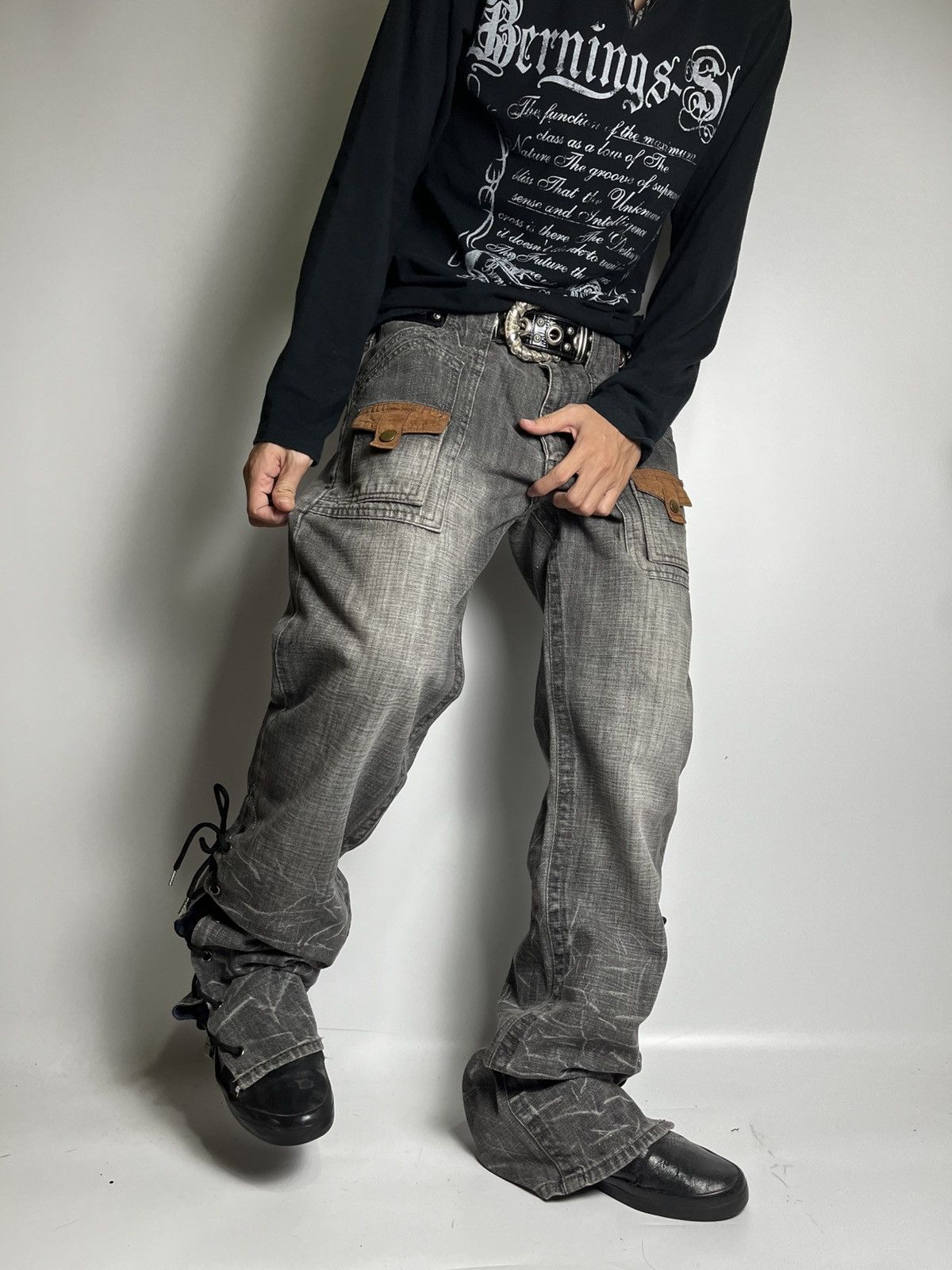 If Six Was Nine × Japanese Brand × Le Grande Bleu (L.G.B.) Lace up solberry pant vkei style japanese brand Size US 32 / EU 48 - 2 Thumbnail