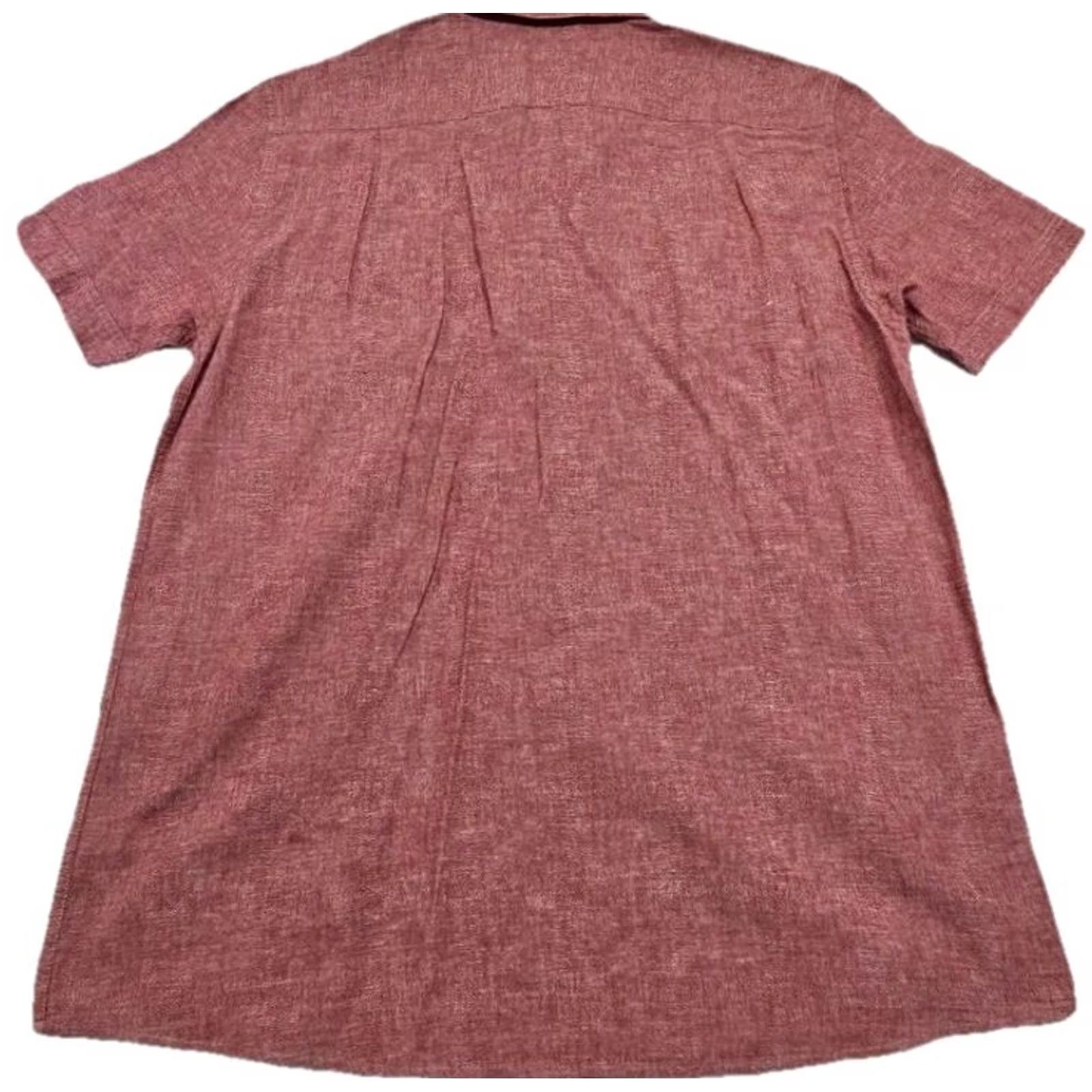 Vintage Samuel Windsor Linen/Cotton Shirt Mens L Heathered Red Short Sleeve Button Down Size US L / EU 52-54 / 3 - 6 Thumbnail