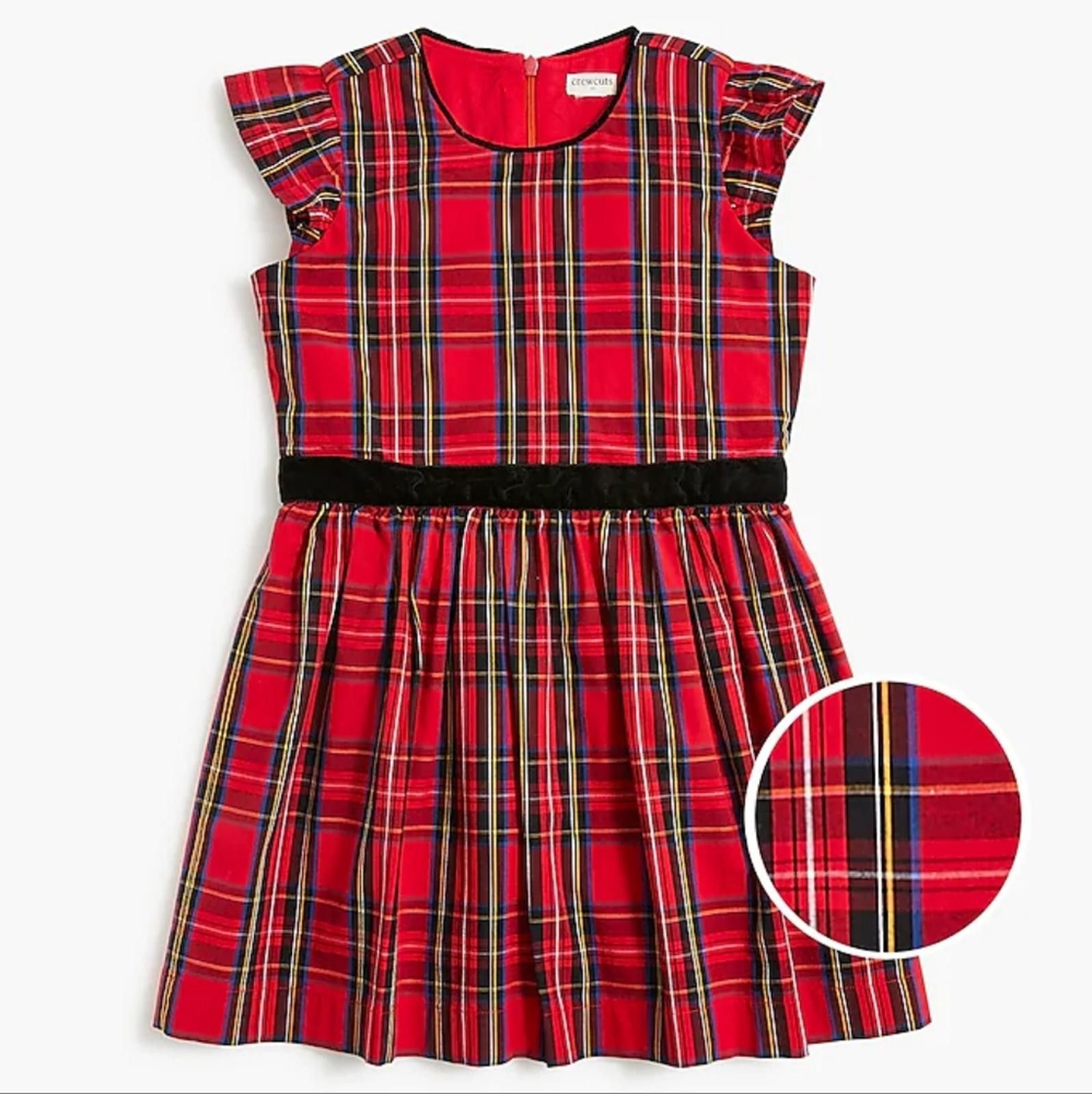 Designer Crewcuts Girls' Flutter-Sleeve Tartan Dress Size ONE SIZE - 1 Thumbnail