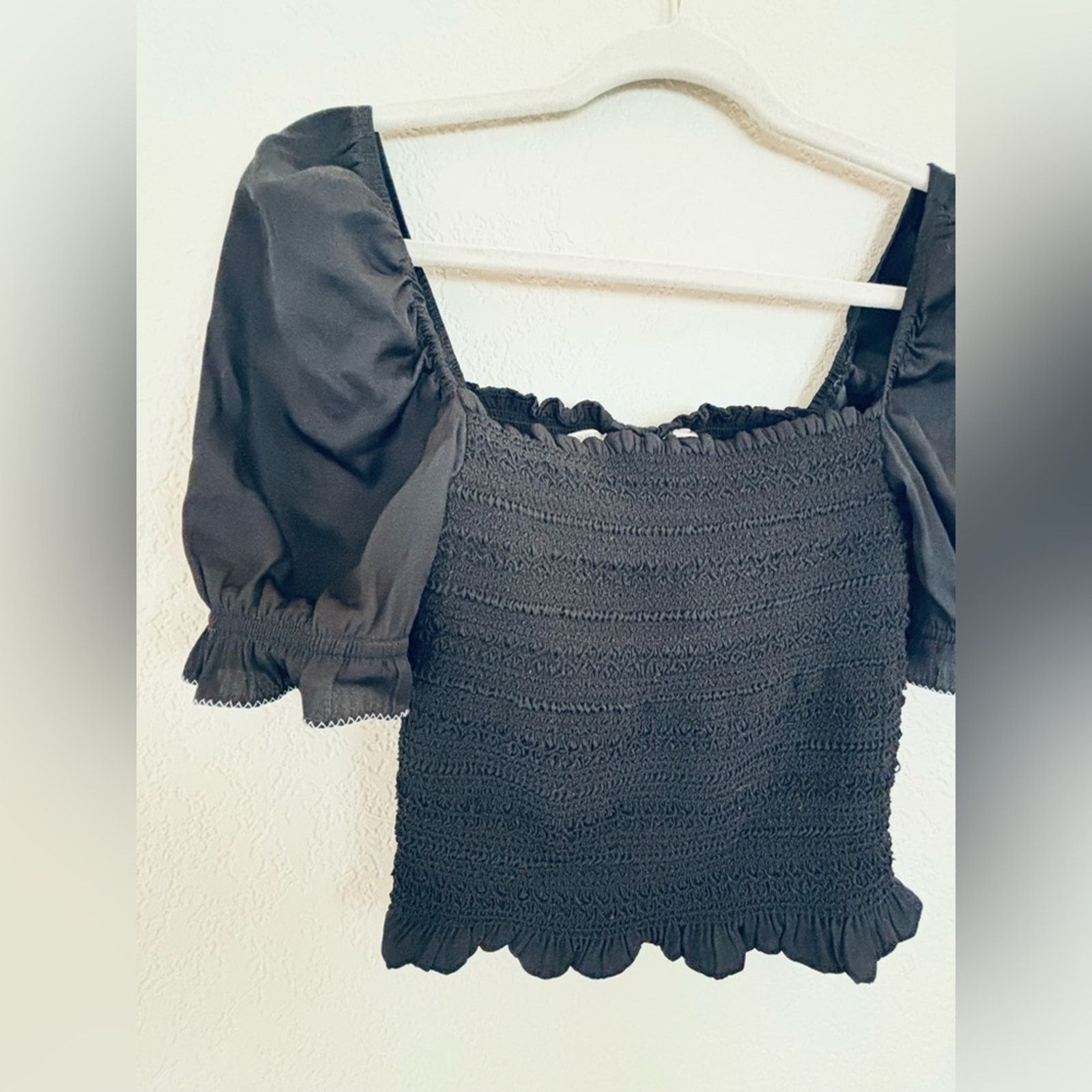& Other Stories × Anthropologie DOLAN puff sleeve smocked jersey top Size S / US 4 / IT 40 - 2 Thumbnail
