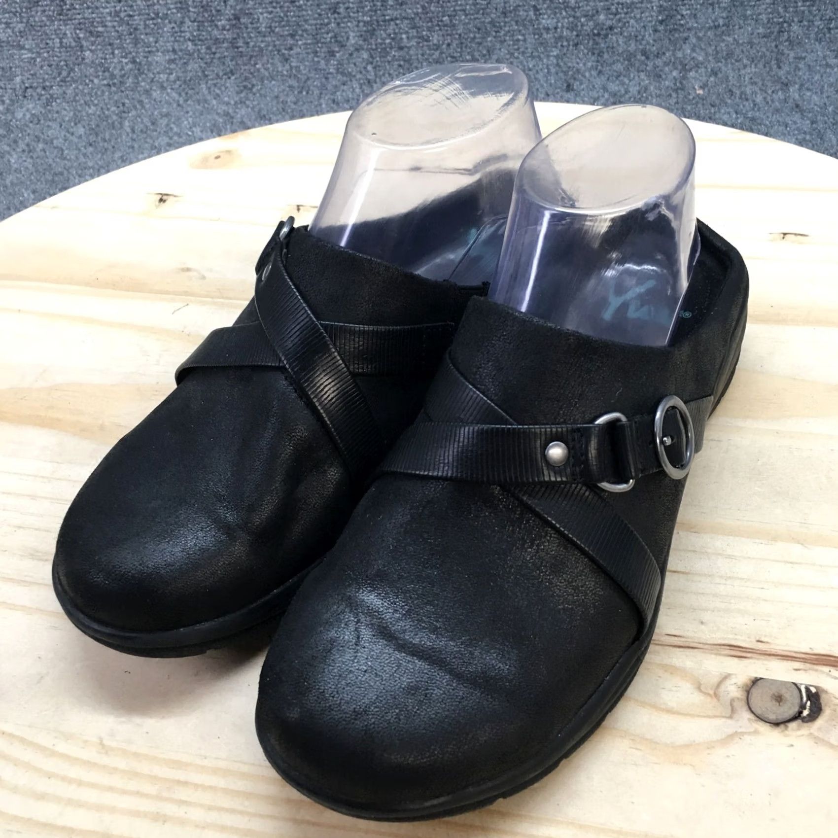 CLOSED Yuu Shoes Womens 8 Edaline Clogs Black Faux Leather Closed Toe Casual Low Top M Width Size M / US 6-8 / IT 42-44 - 3 Thumbnail