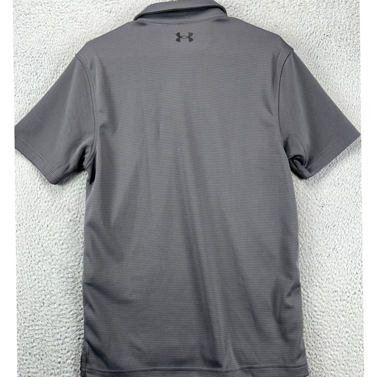 Under Armour Under Armour Shirt Mens Small Grey Striped Tech Polo Performance Golf Rugby NEW Size US S / EU 44-46 / 1 - 4 Thumbnail