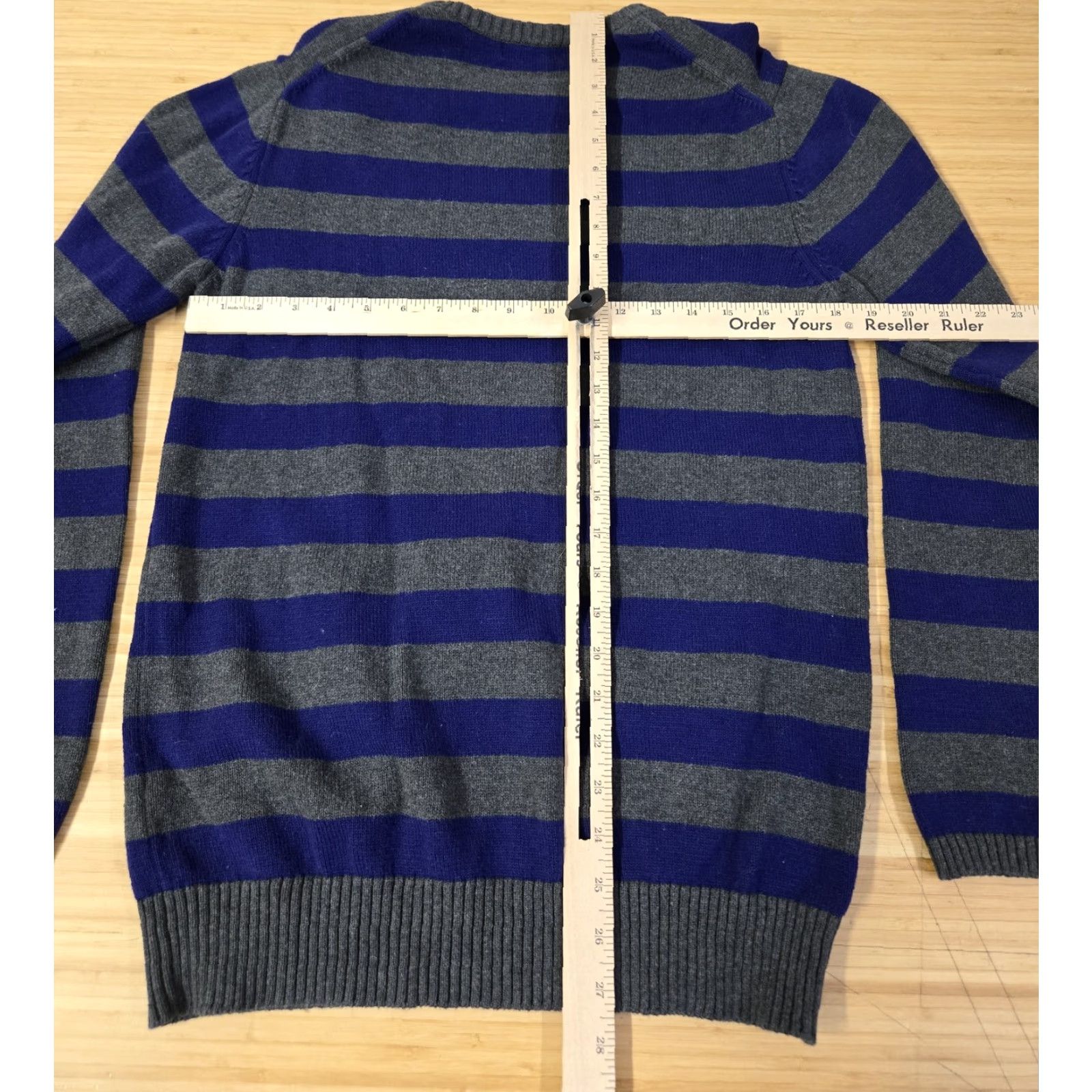 Vintage KR3W Sweater Mens Large Blue Gray Striped Knit Crewneck Pullover Casual Logo Size US L / EU 52-54 / 3 - 6 Thumbnail