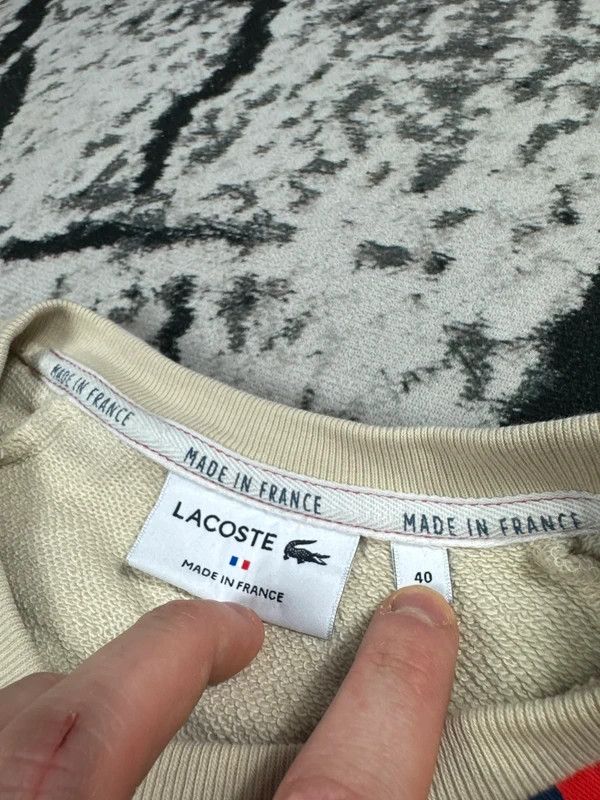 Lacoste Lacoste crewneck sweatshirt beige cream logo 40 L Size L / US 10 / IT 46 - 4 Thumbnail