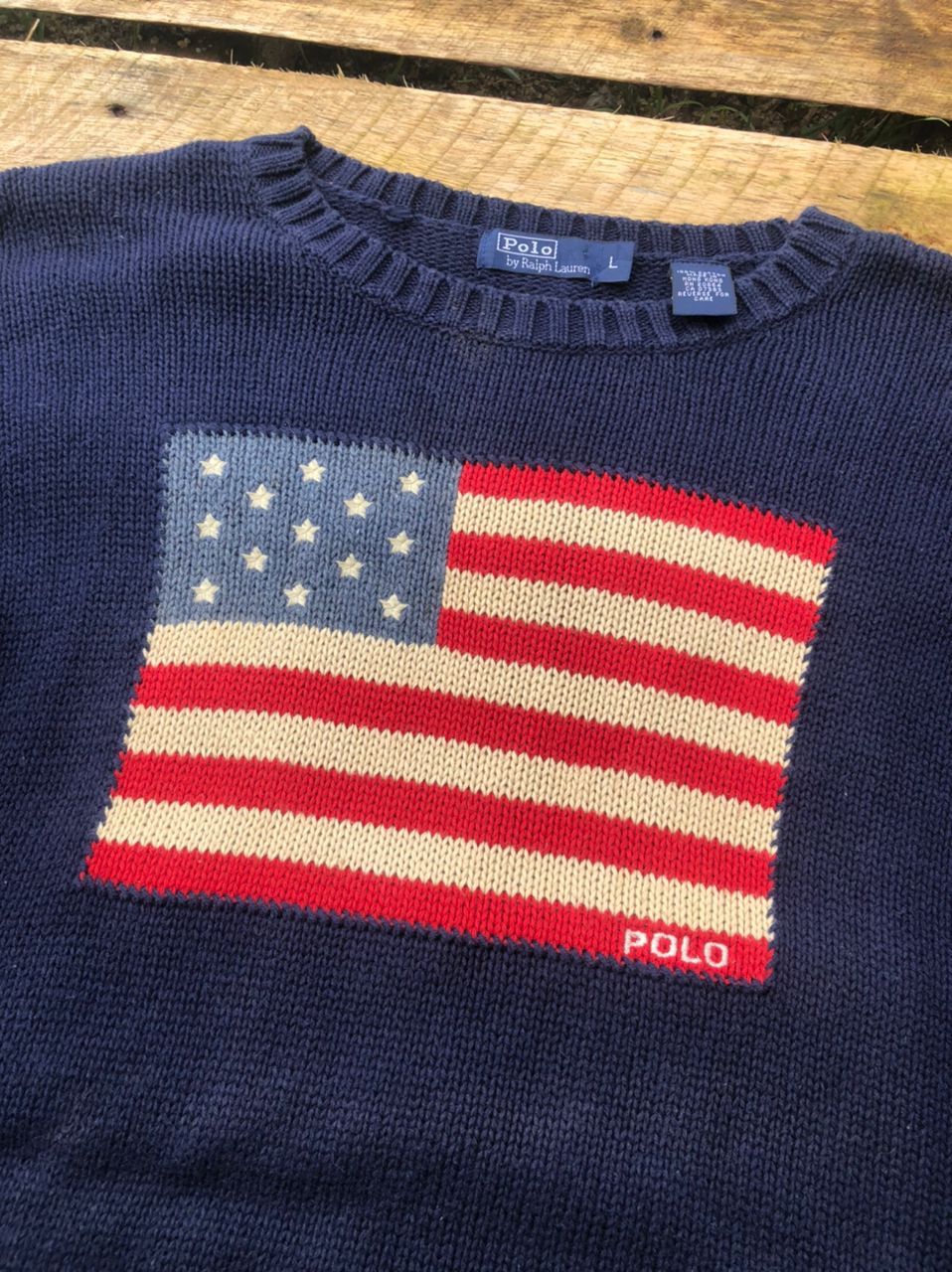 Polo Ralph Lauren × Ralph Lauren × Vintage Vintage Polo by Ralph Lauren Flag Usa Knitwear Size US S / EU 44-46 / 1 - 4 Thumbnail