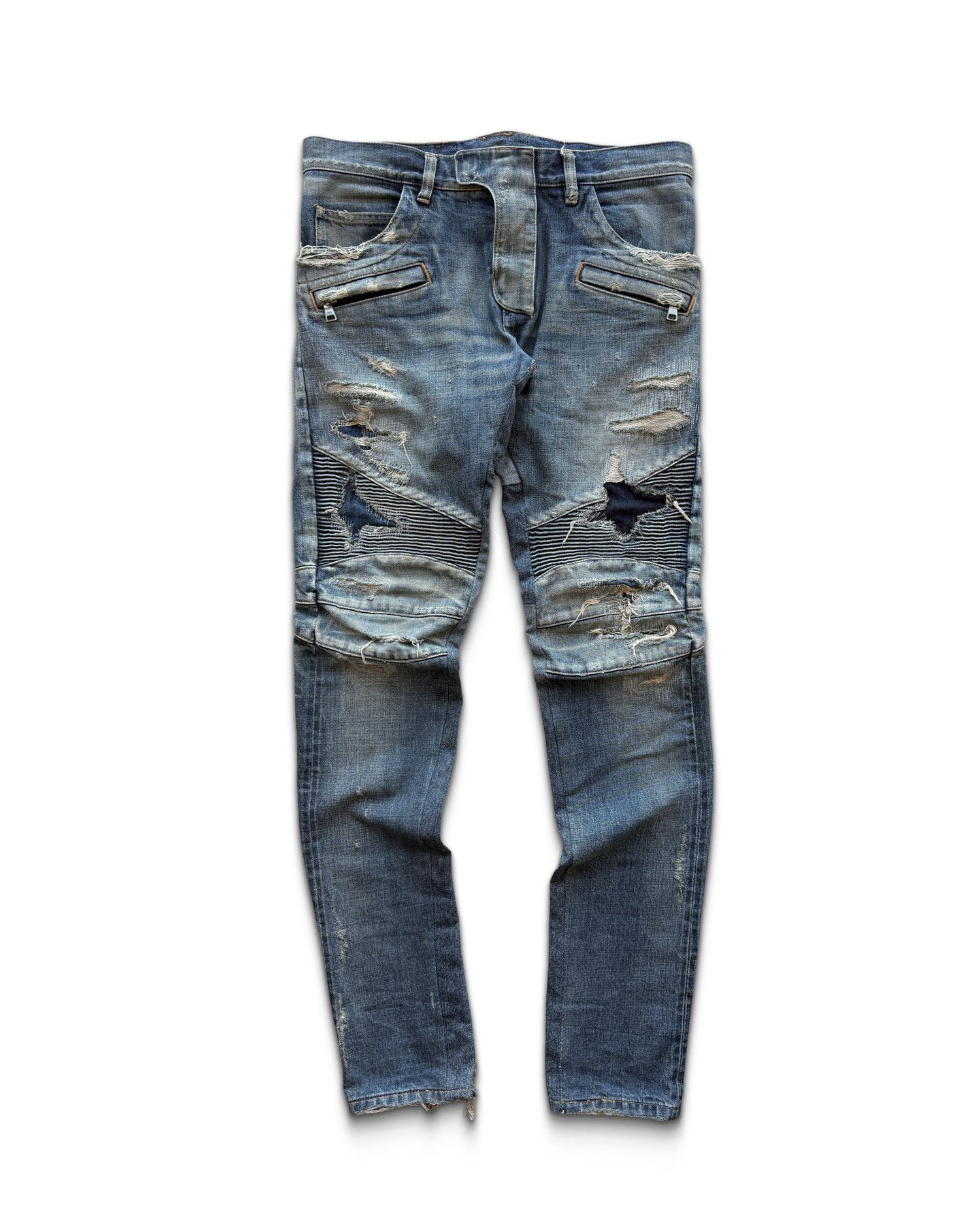 Balmain Balmain FW13 Destroyed Moto Biker Jeans Size US 32 / EU 48 - 2 Thumbnail