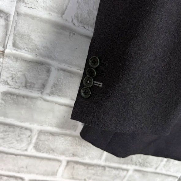 Canali CANALI 1934 Blazer Jacket Mens 44R Solid Charcoal Black Wool 2 Button Single-Breasted Notch Lapel Size 44R - 3 Thumbnail