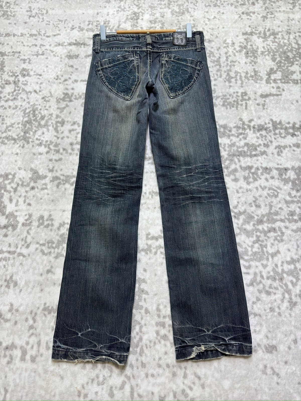 If Six Was Nine Vintage True Brit Embroidered Honeycomb Whisker Wash Strike Size US 29 - 2 Thumbnail