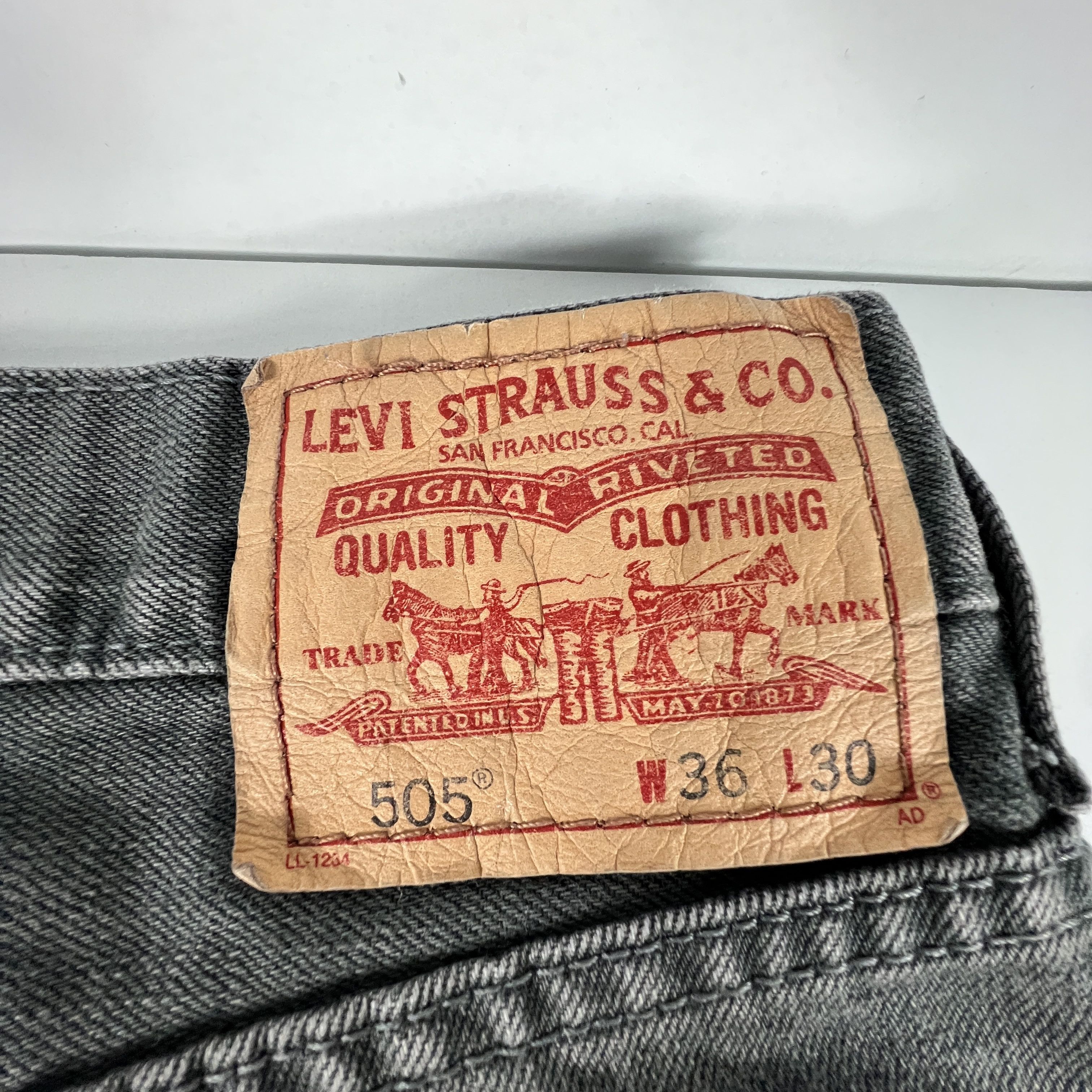 Levi's Levi's Jeans 505 Straight Dark Green Faded Cotton Denim Size US 36 / EU 52 - 10 Thumbnail