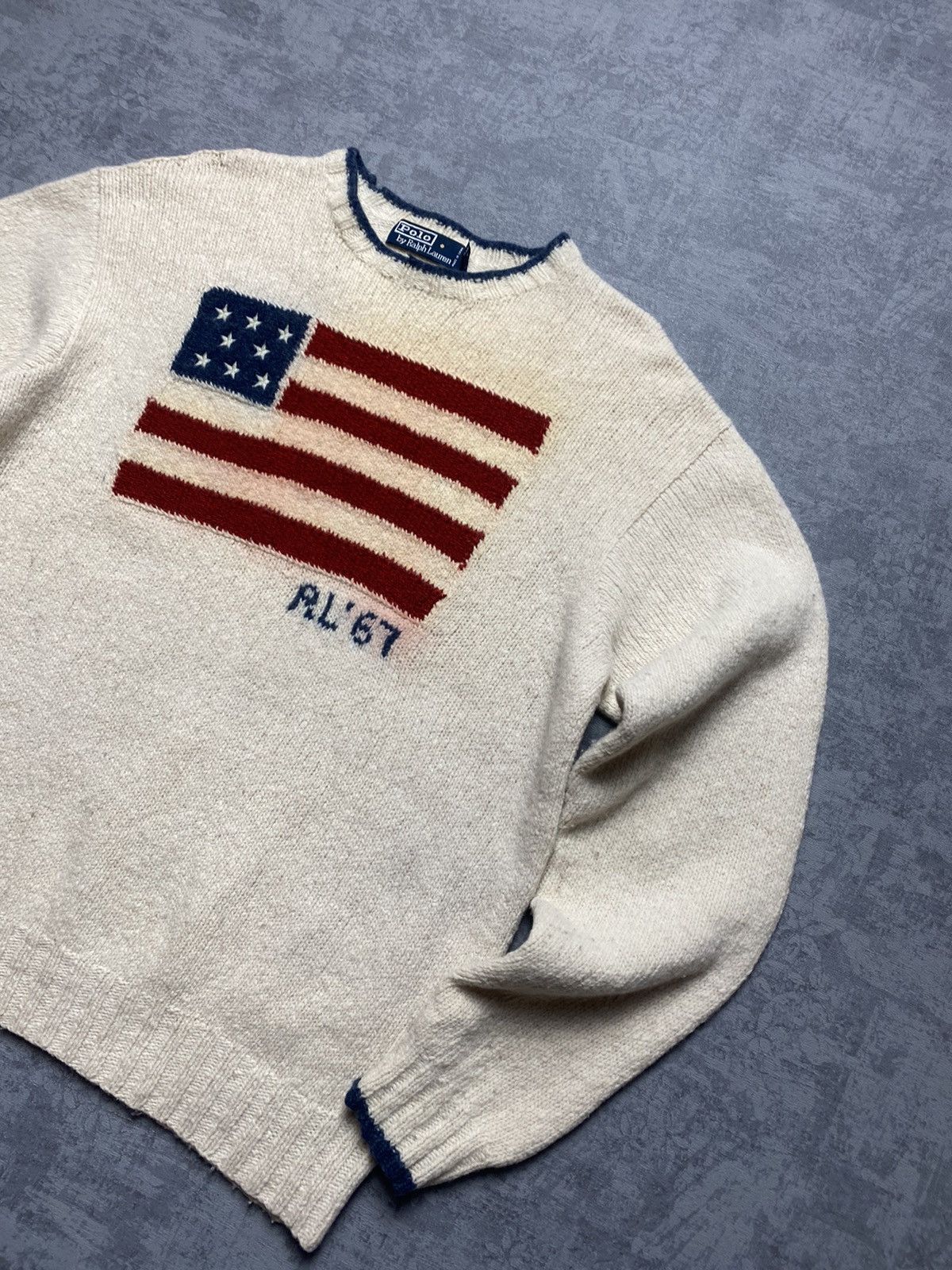 Ralph Lauren Vintage 67 Polo Ralph Lauren Sweater Wool Flag Knit Rare Size US M / EU 48-50 / 2 - 3 Thumbnail