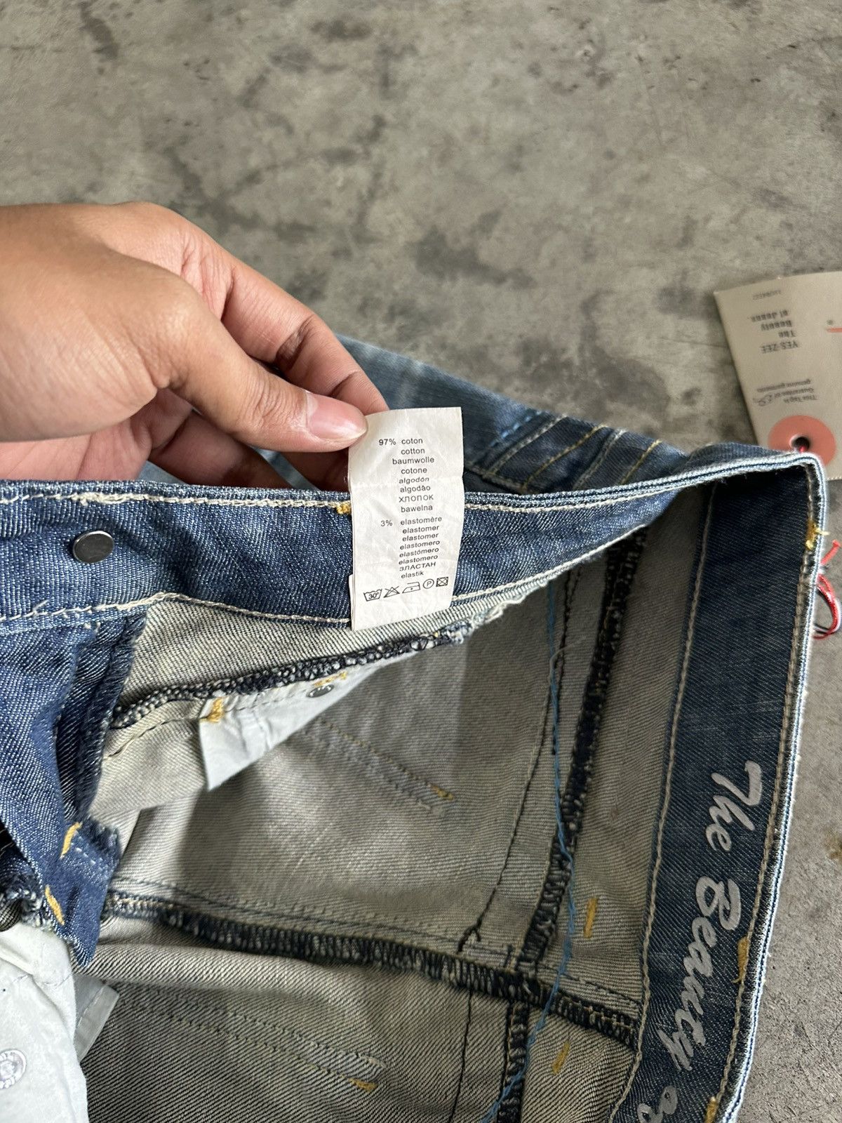 Tornado Mart Yes Zee Whisker Wash Flared Jeans Size 28" / US 6 / IT 42 - 8 Thumbnail