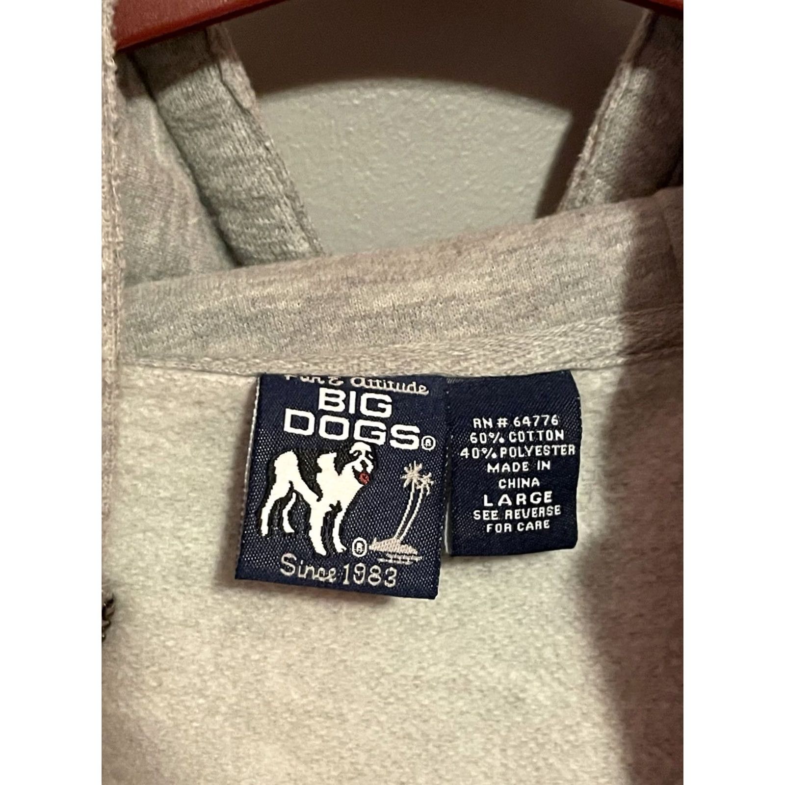 Big Dogs VINTAGE Big Dogs Hooded Jacket L Gray Zip Up Sweatshirt Coat Mid-Length Size US L / EU 52-54 / 3 - 4 Thumbnail