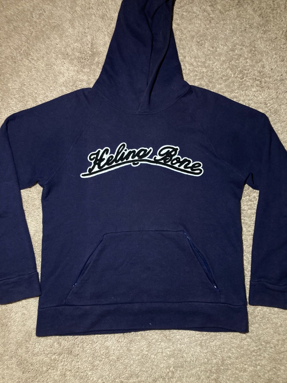 Ryuichiro Shimazaki 2000 Ryuichiro Shimazaki Healing Bone Varsity Hoodie Navy Size US M / EU 48-50 / 2 - 2 Thumbnail