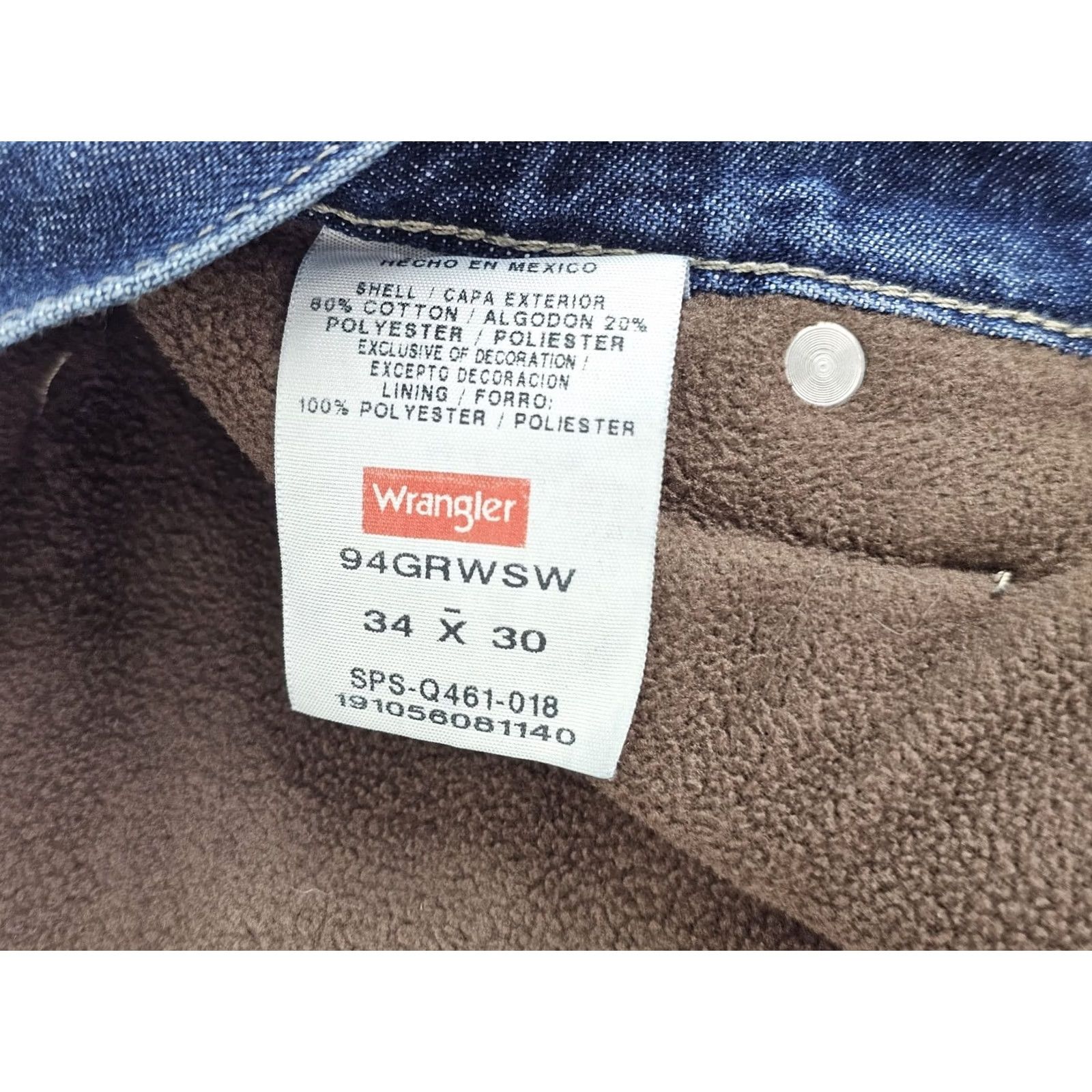 Wrangler Wrangler Fleece Lined Carpenter Jeans Men 34x30 Blue Denim 94GRWSW Work Pants EUC Size US 34 / EU 50 - 2 Thumbnail