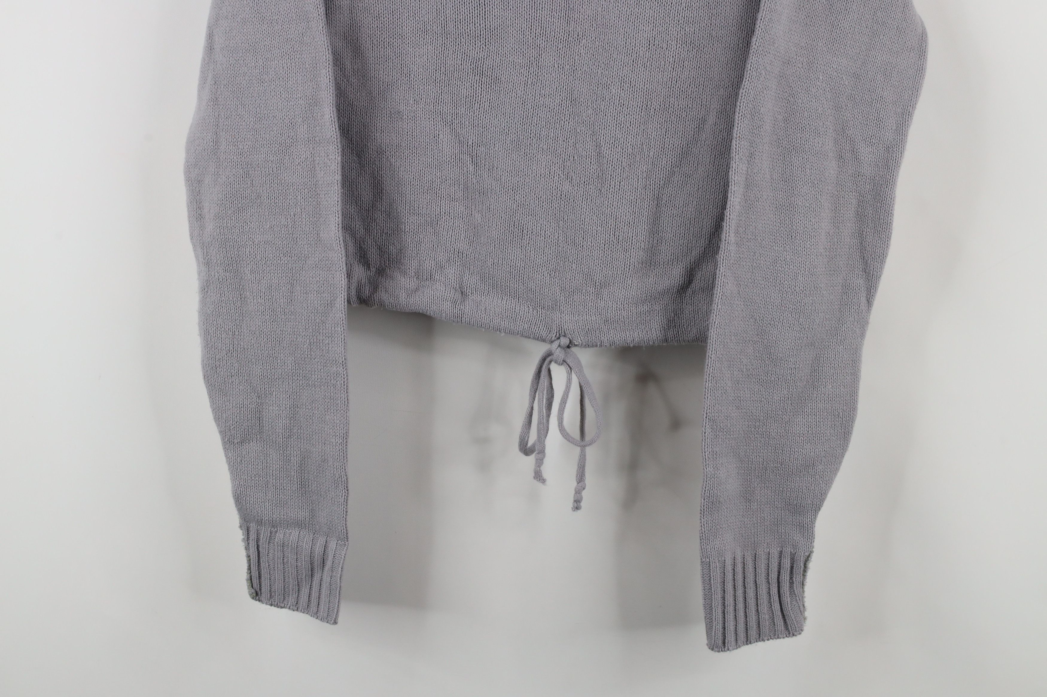 Vintage Vintage 70s Streetwear Tie Hem Turtleneck Sweater Gray USA Size M / US 6-8 / IT 42-44 - 3 Thumbnail