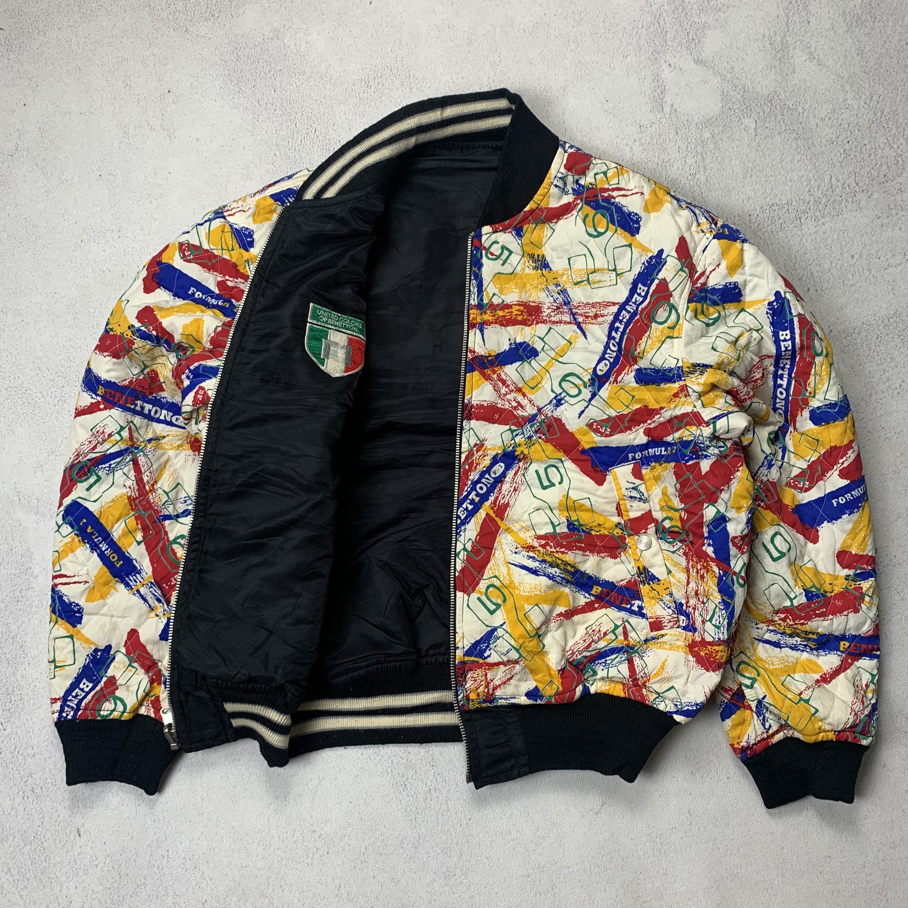 Benetton Reversible Vintage Benetton Formula 1 Racing Bomber Jacket Size US M / EU 48-50 / 2 - 2 Thumbnail